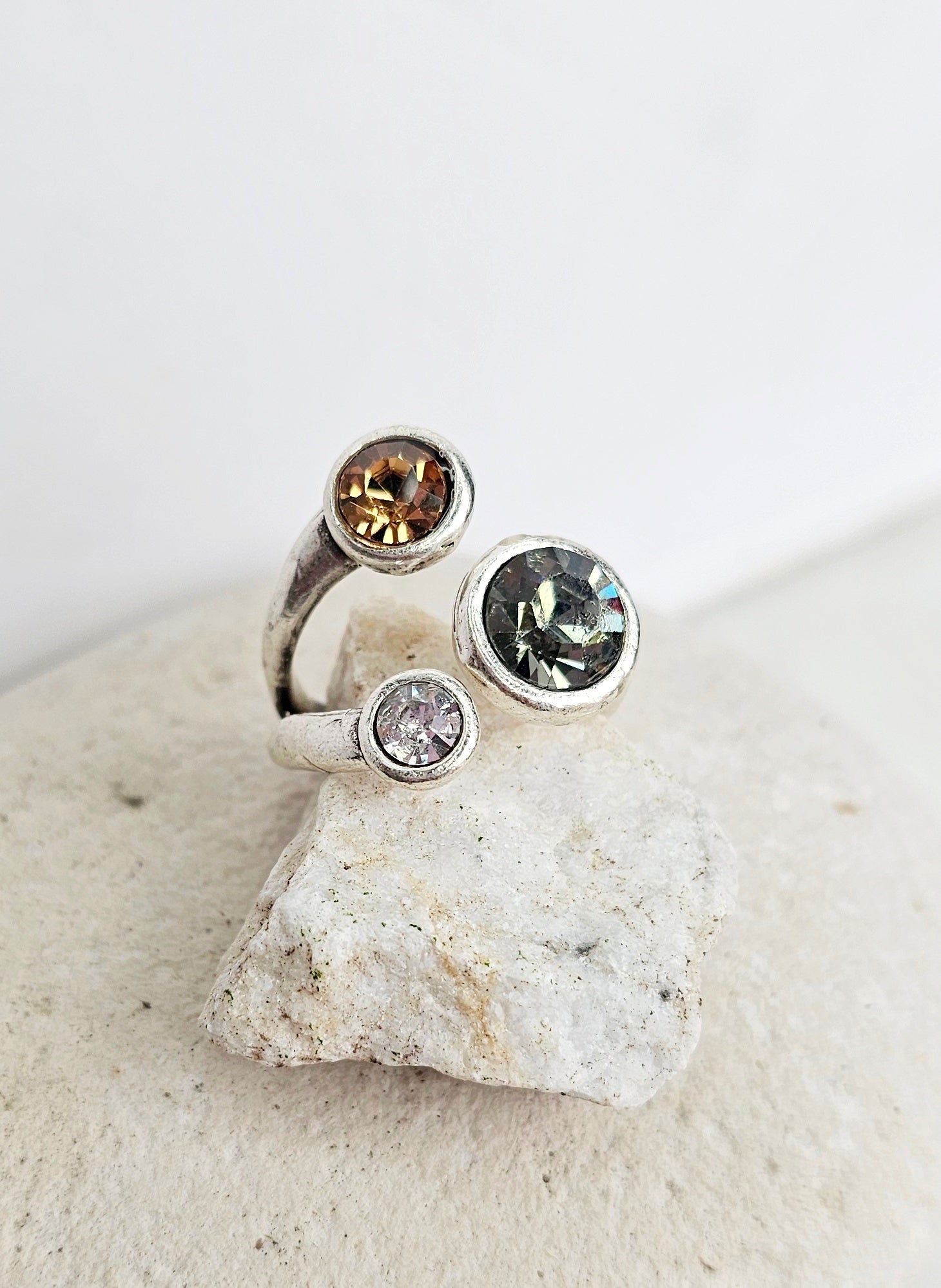 Triple Radiance Adjustable Ring- Multi Color