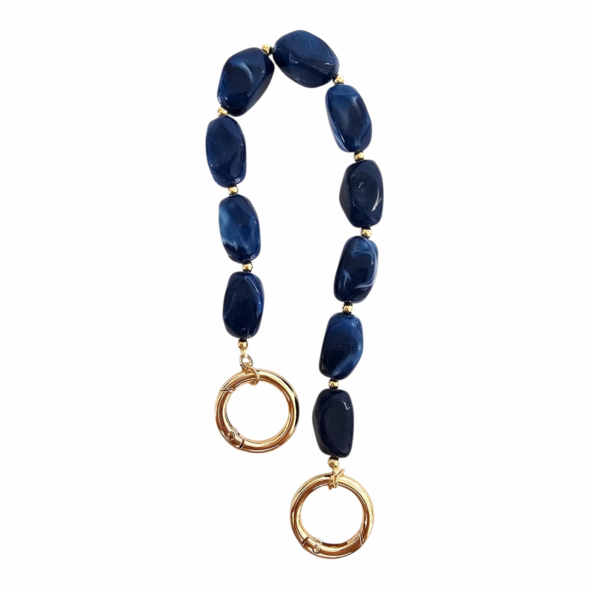 【新品未使用】familiar × Bibiy. HAND STRAP BLUE Marbled Acrylic Chain Strap - Luxury Bag Handle Accessory | MAVIS