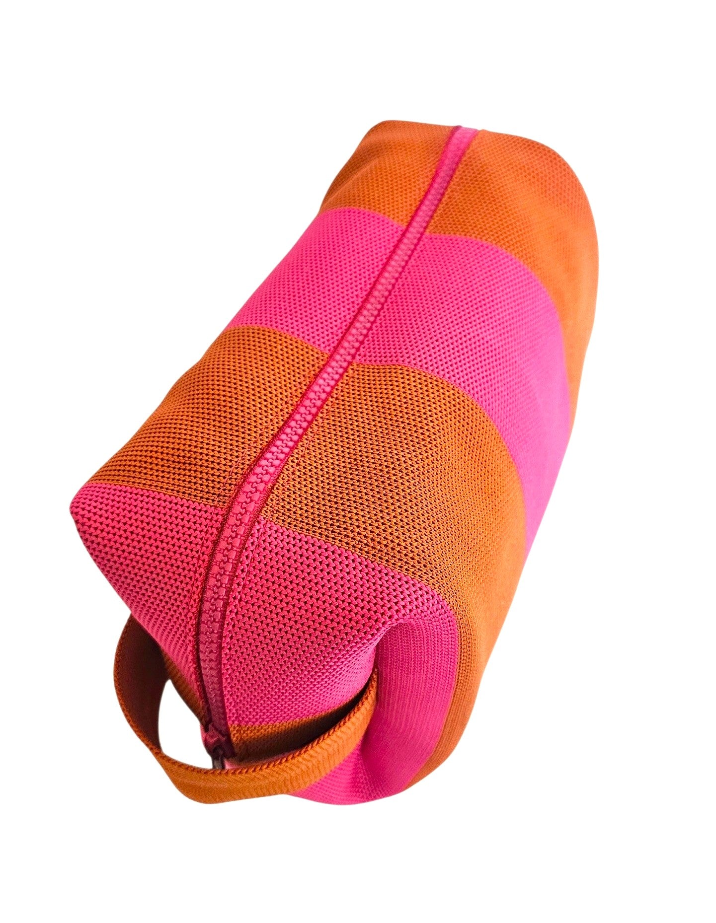 Cabana Pouch Bag – Pink Orange — woven travel pouch by Mavis by Herrera