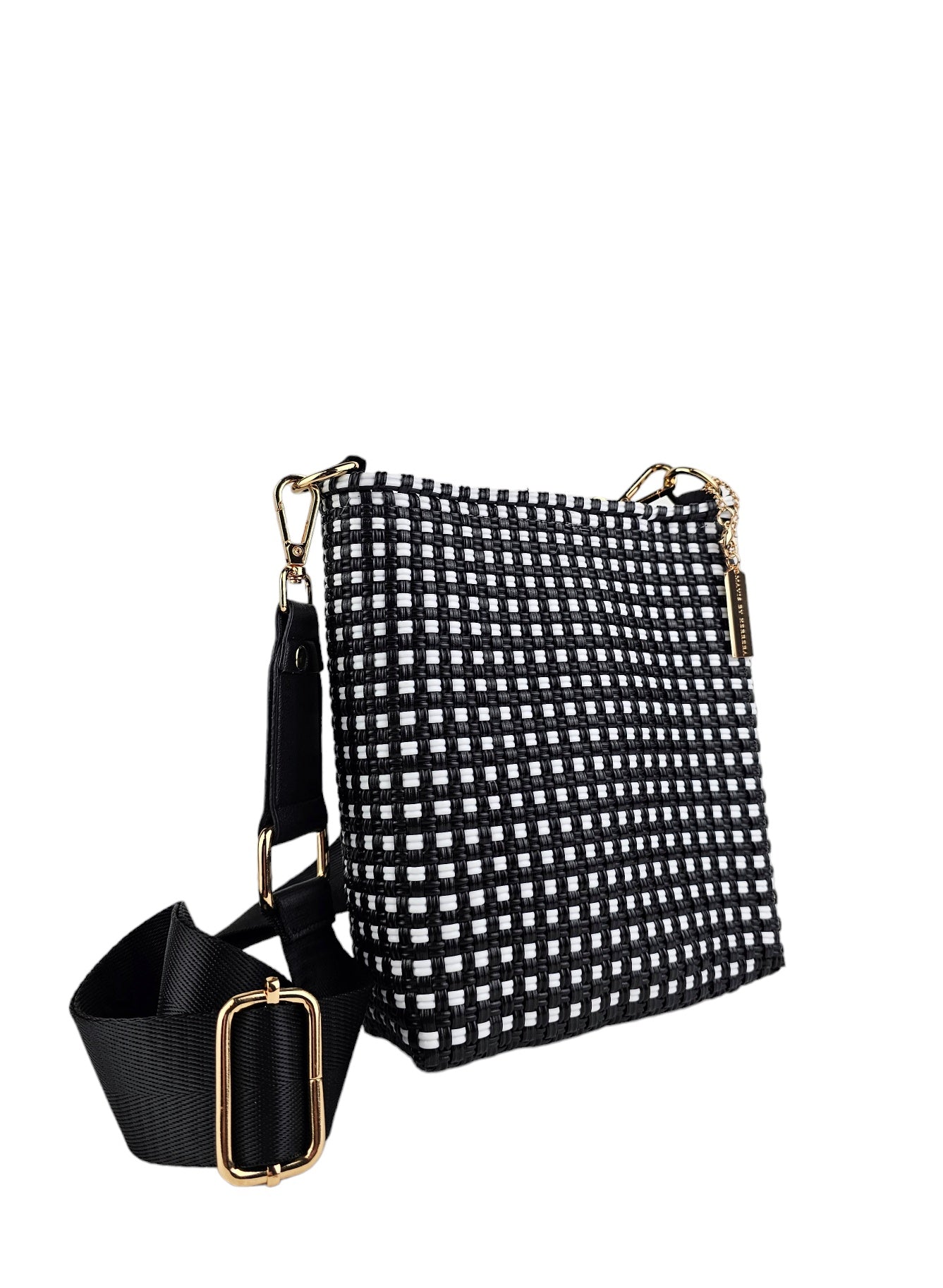Milano Slim Crossbody Bag - Black White