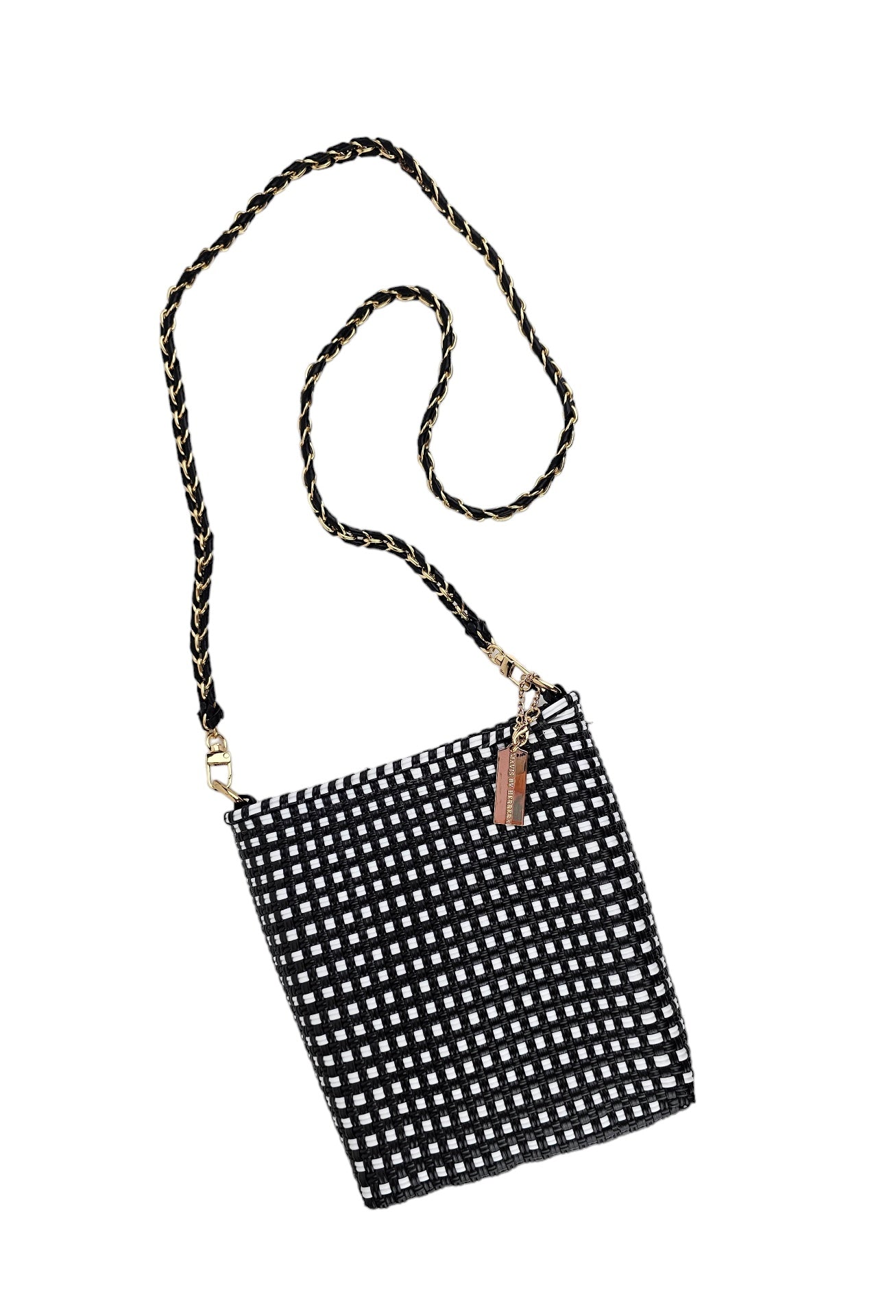 Milano Slim Crossbody Bag - Black White