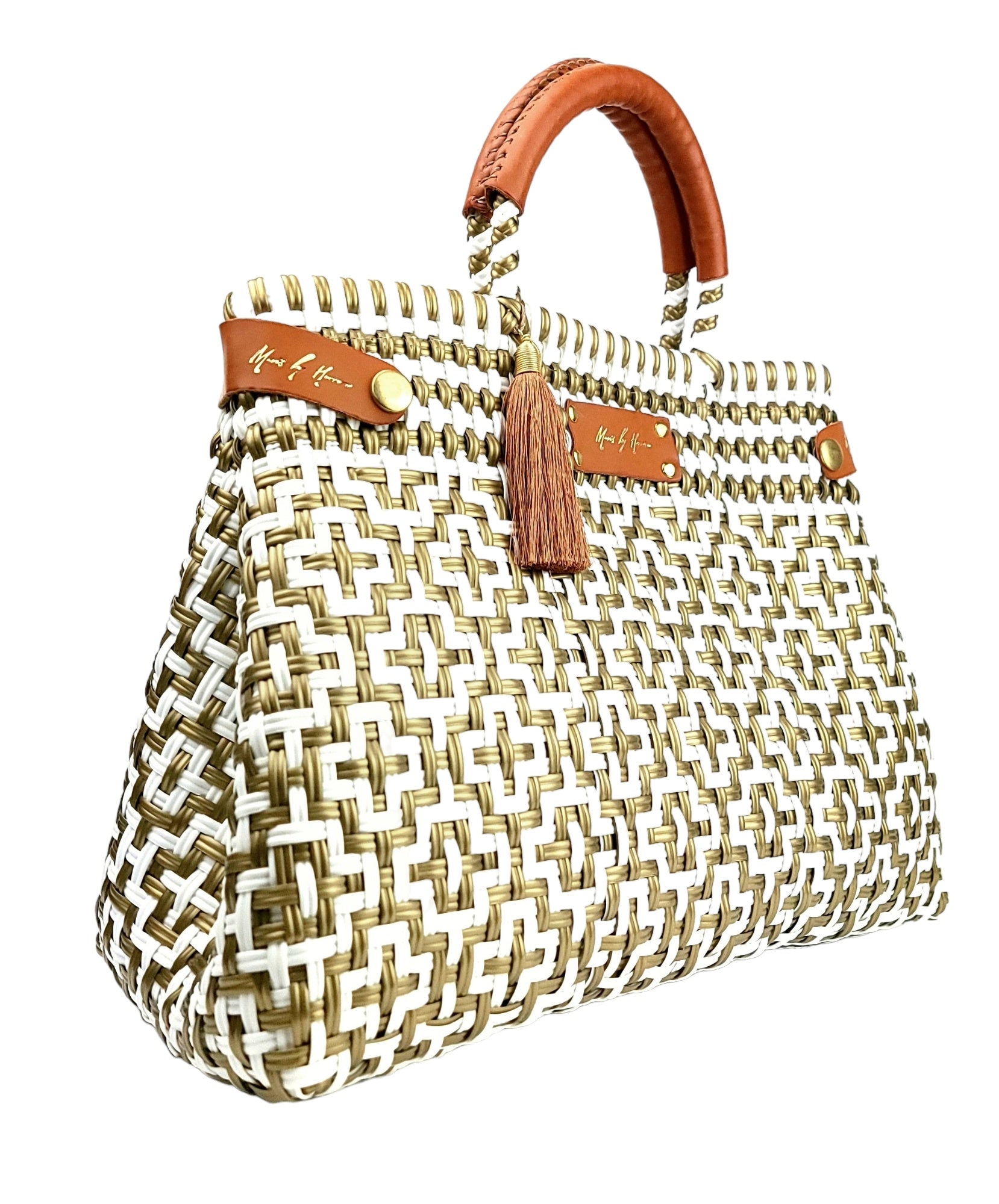 Less Pollution Convertible Handbag- White Gold