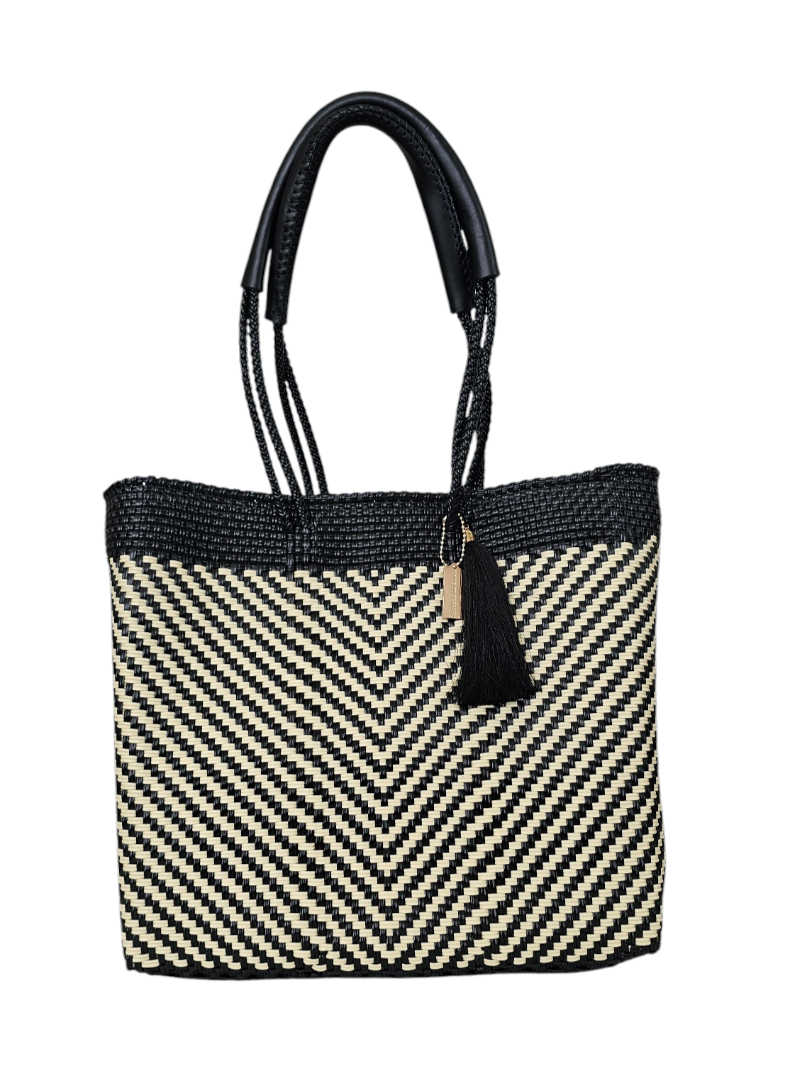 Ivory Black Luxe Tote Bag