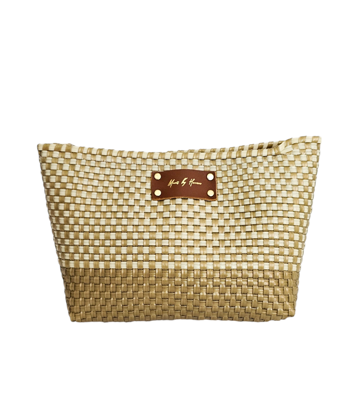 Bella Clutch Purse – Ivory Gold — handwoven recycled-plastic clutch purse by Mavis by Herrera