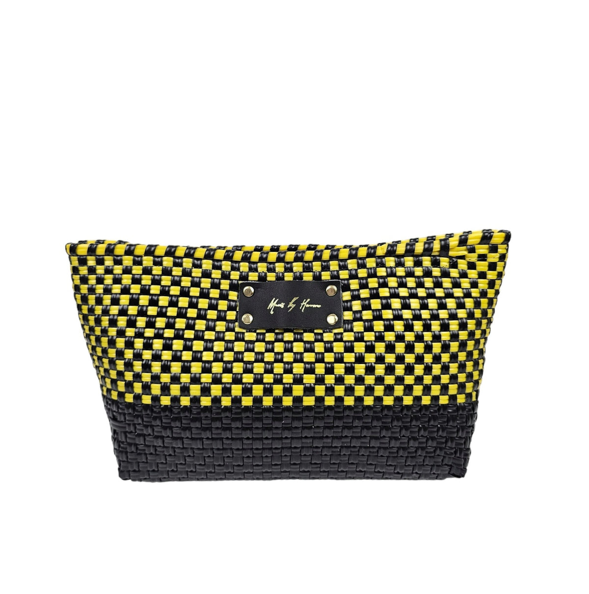 Bella Clutch Purse – Yellow Black — handwoven recycled-plastic clutch purse by Mavis by Herrera