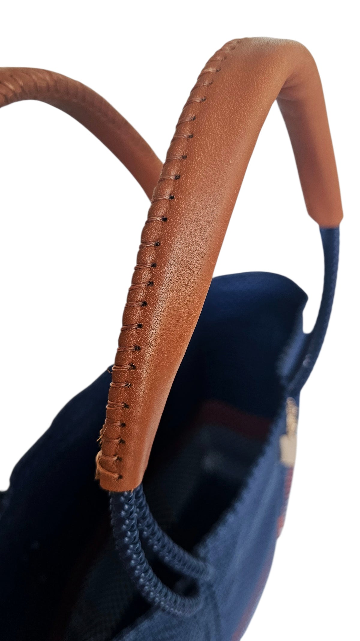 French Riviera Resort Tote Bag – Azure — handwoven recycled-plastic resort tote by Mavis by Herrera