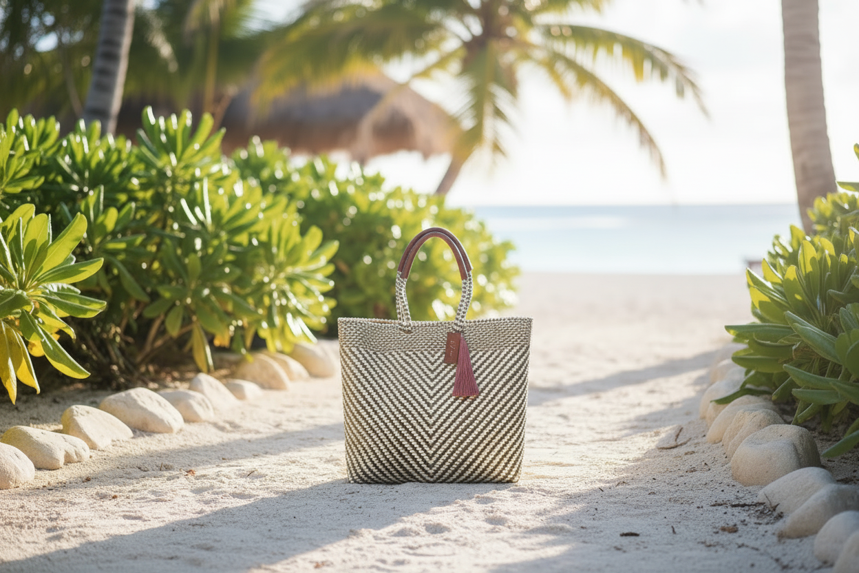 Ivory Luxe Resort Tote - Bright Daytime