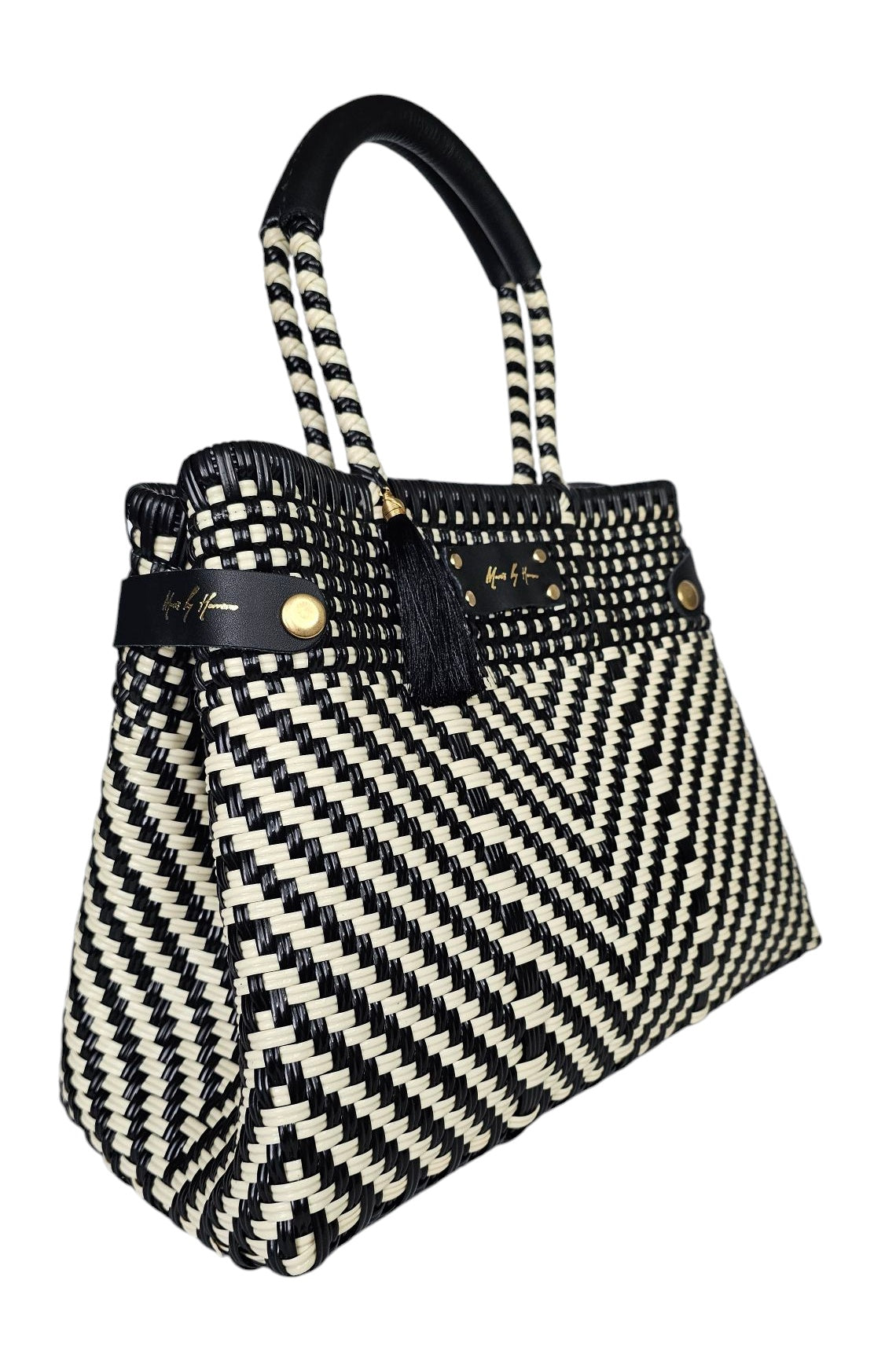 luxury women bag black ivory