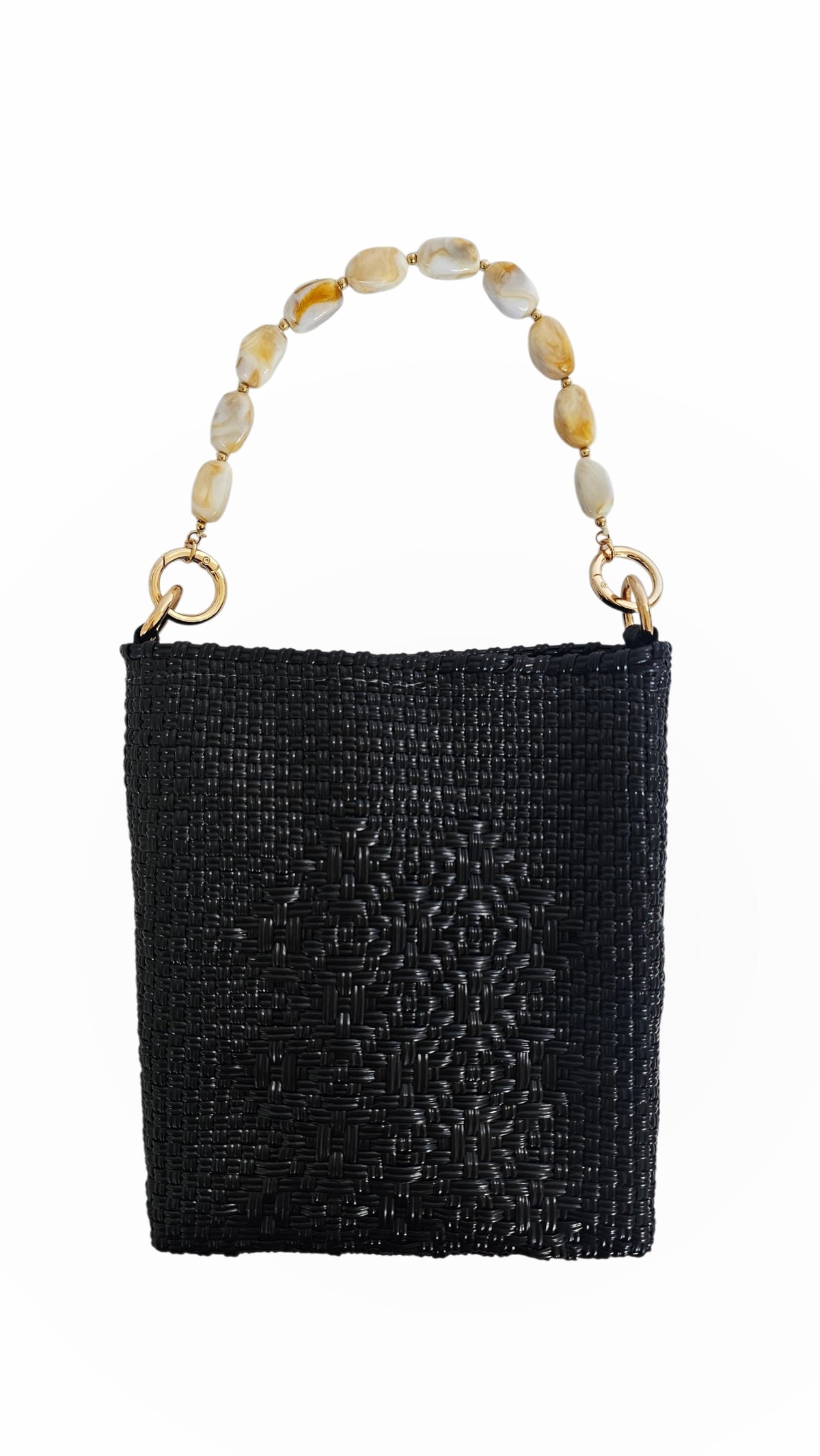 Milano Crossbody Bag – Black — handwoven recycled-plastic crossbody bag by Mavis by Herrera