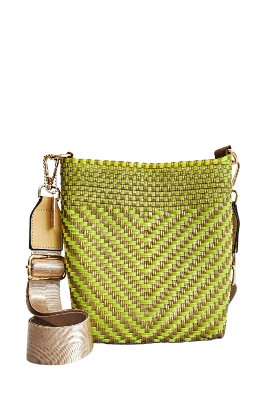 Milano Crossbody Bag – Olive Green — handwoven recycled-plastic crossbody bag by Mavis by Herrera