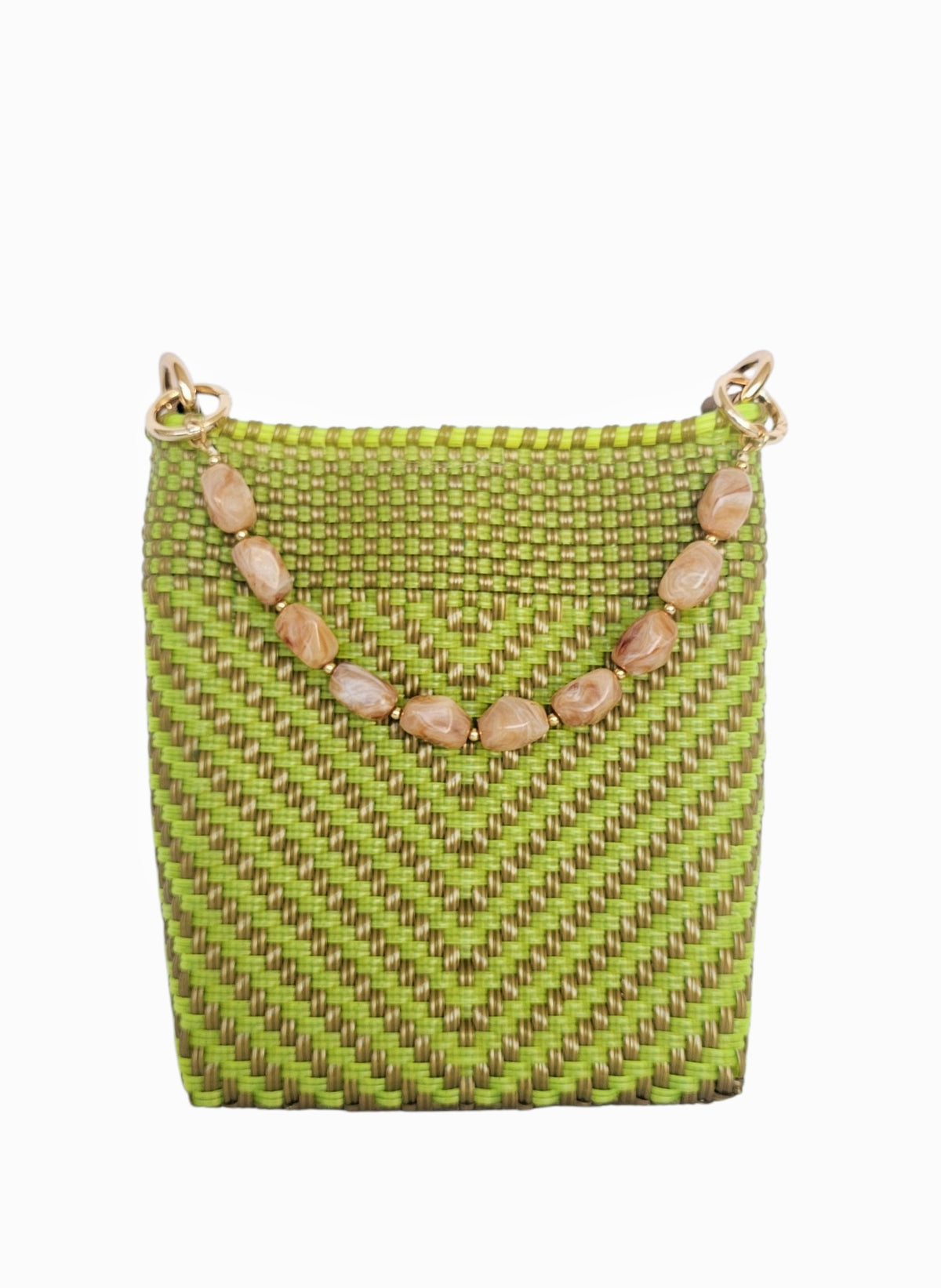 Milano Crossbody Bag – Olive Green — handwoven recycled-plastic crossbody bag by Mavis by Herrera