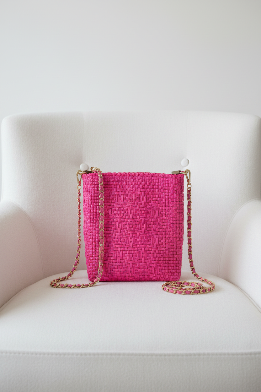 Milano Crossbody Bag - Pop Pink Front-Facing Chair