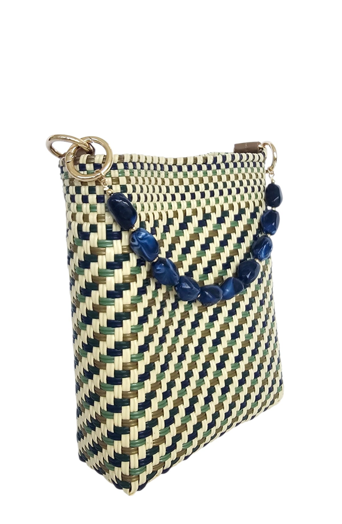 Milano Crossbody Bag – Sea Glass — handwoven recycled-plastic crossbody bag by Mavis by Herrera