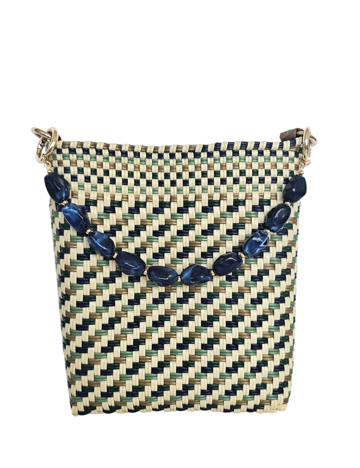 Milano Crossbody Bag – Sea Glass — handwoven recycled-plastic crossbody bag by Mavis by Herrera