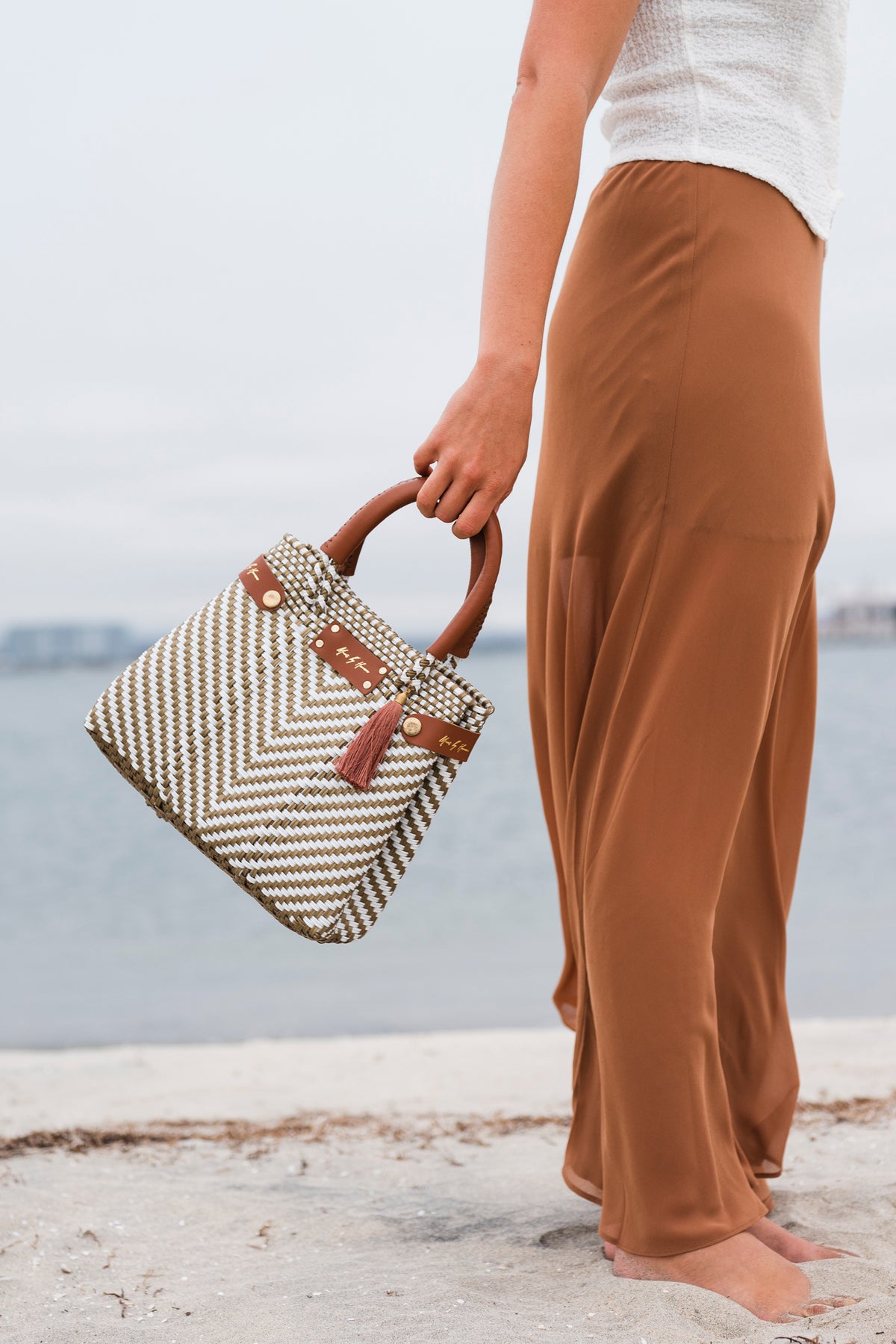 Mini Less Pollution Convertible Crossbody Bag – Ivory Luxe — handwoven crossbody bag by Mavis by Herrera
