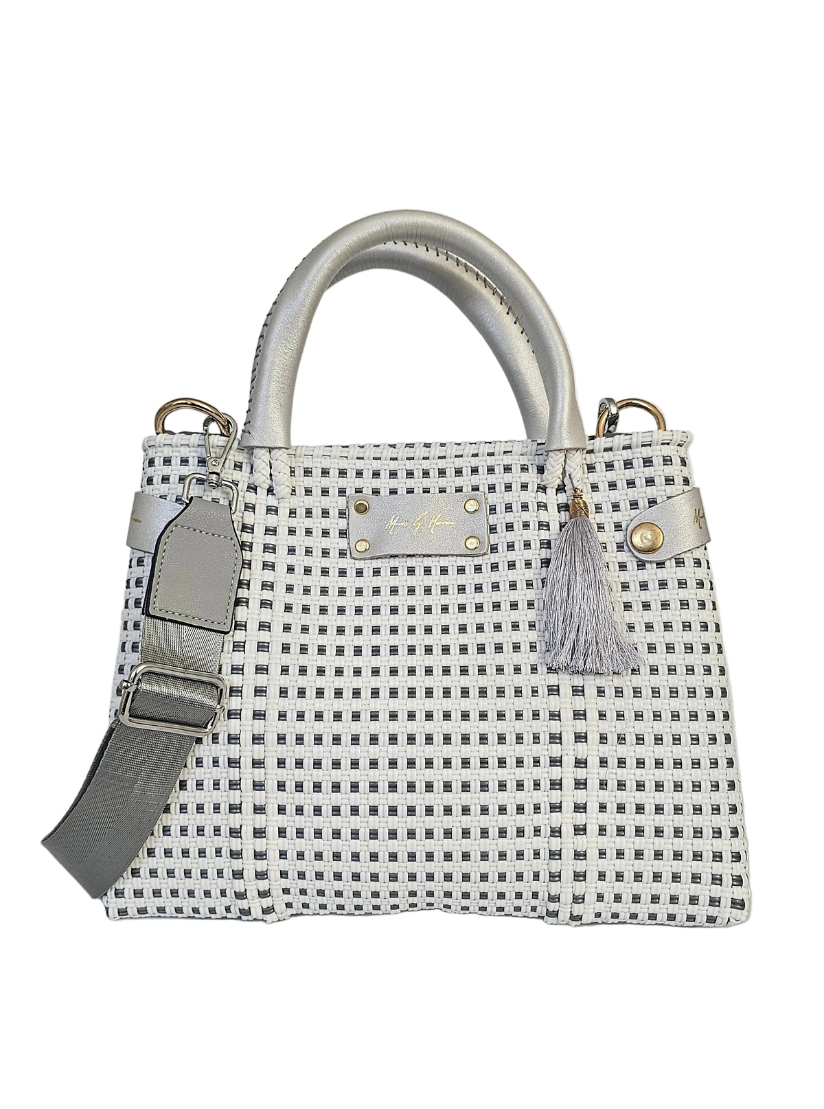 Mini Less Pollution Convertible Crossbody Bag – Coastal Silver — handwoven crossbody bag by Mavis by Herrera