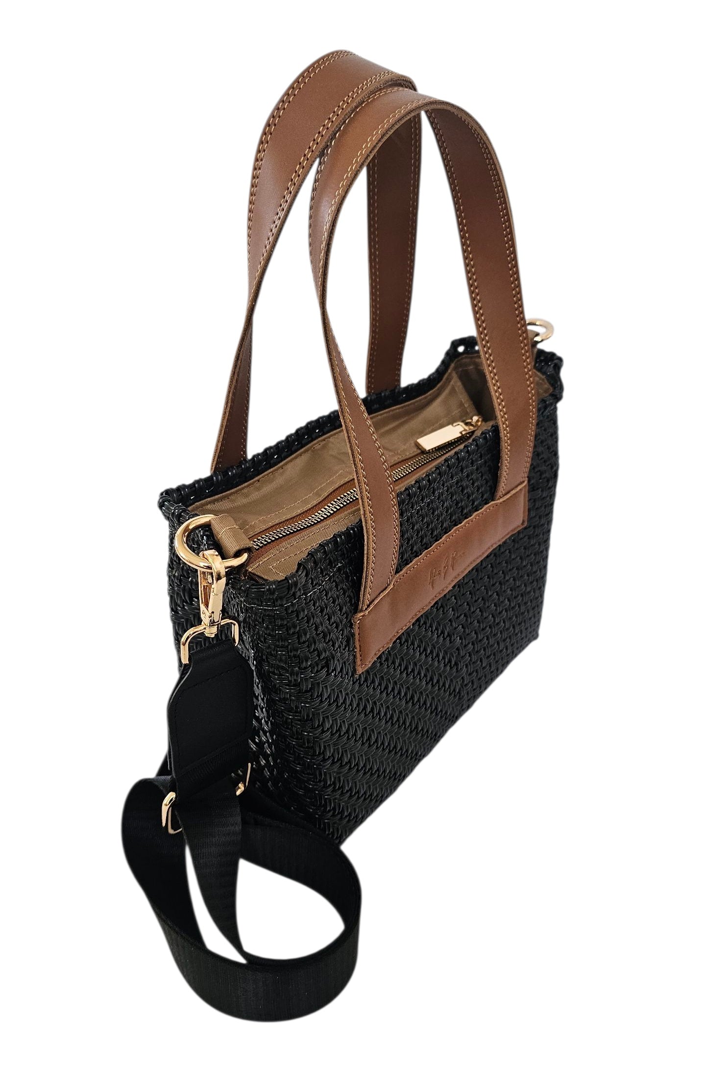 The Riviera Crossbody Tote - Black Pearl