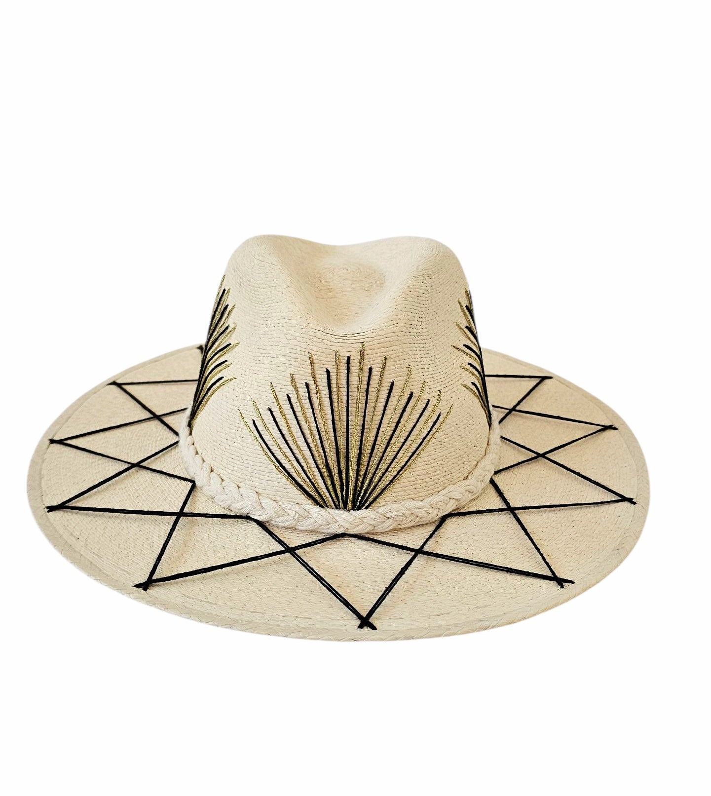 Solara Palm Hat - Black-Gold