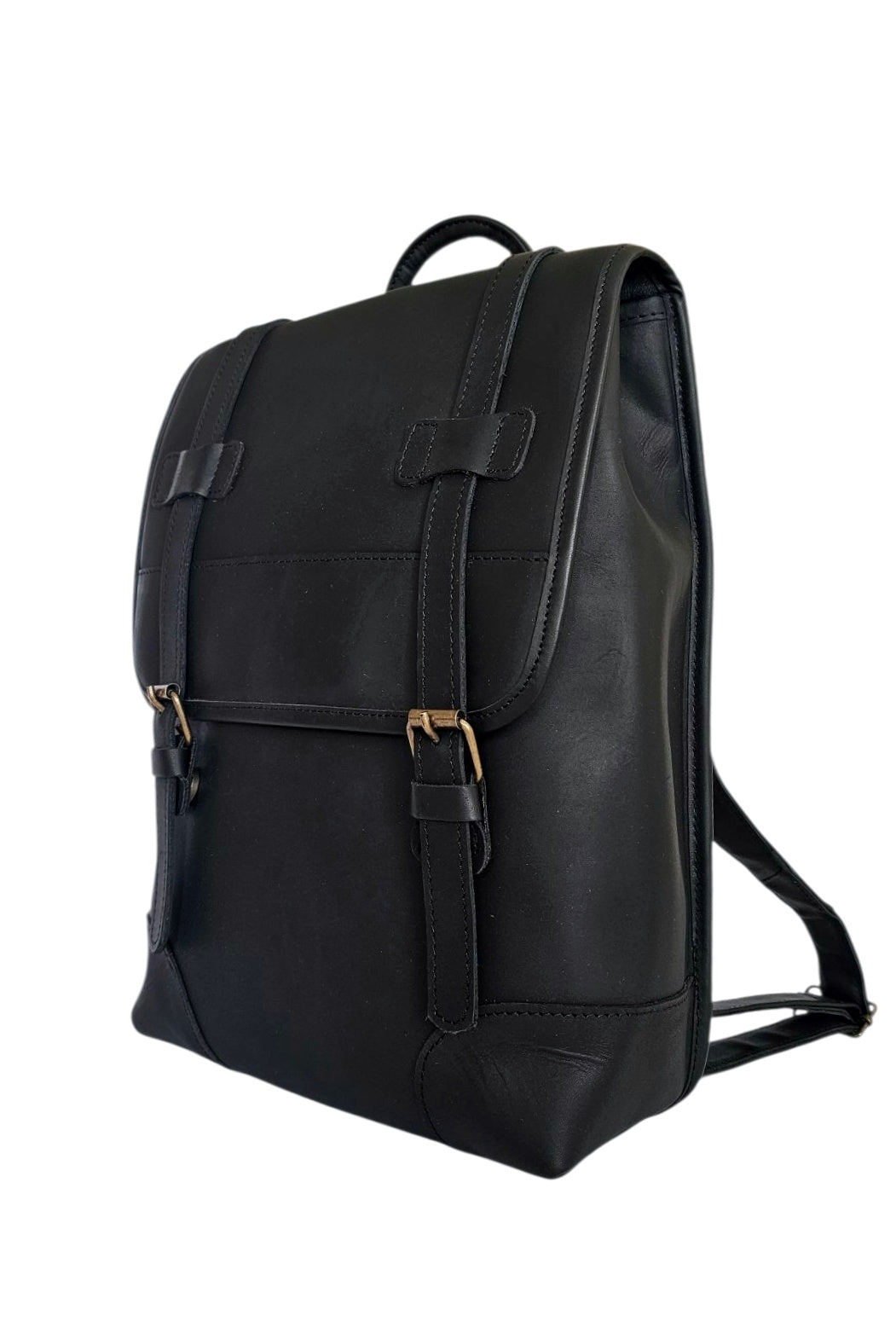 The Ferrano Leather Backpack - Black