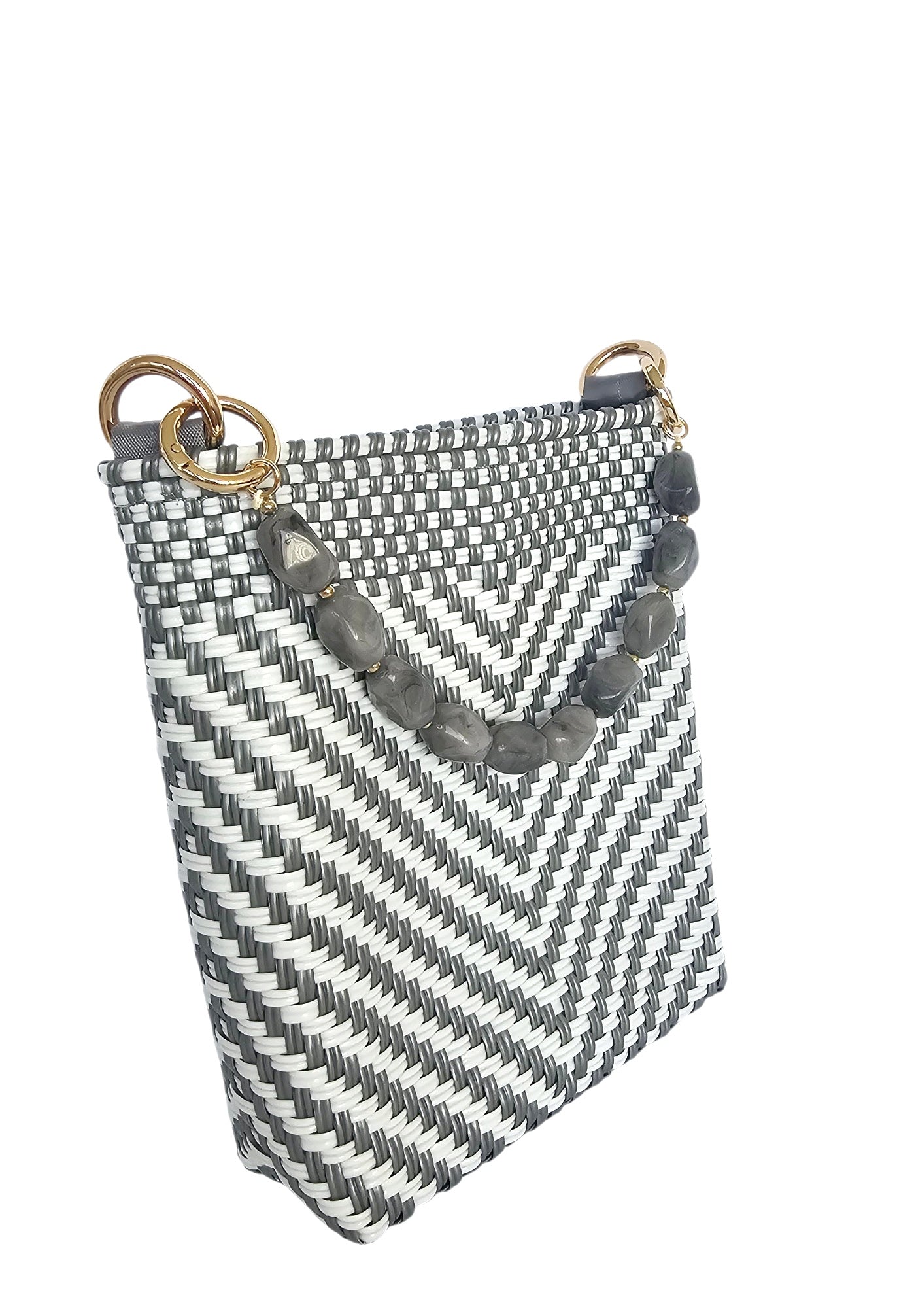Milano Crossbody Bag - Silver White