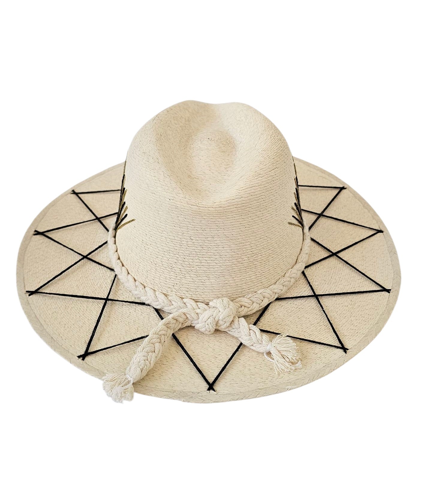 Solara Palm Hat - Black-Gold