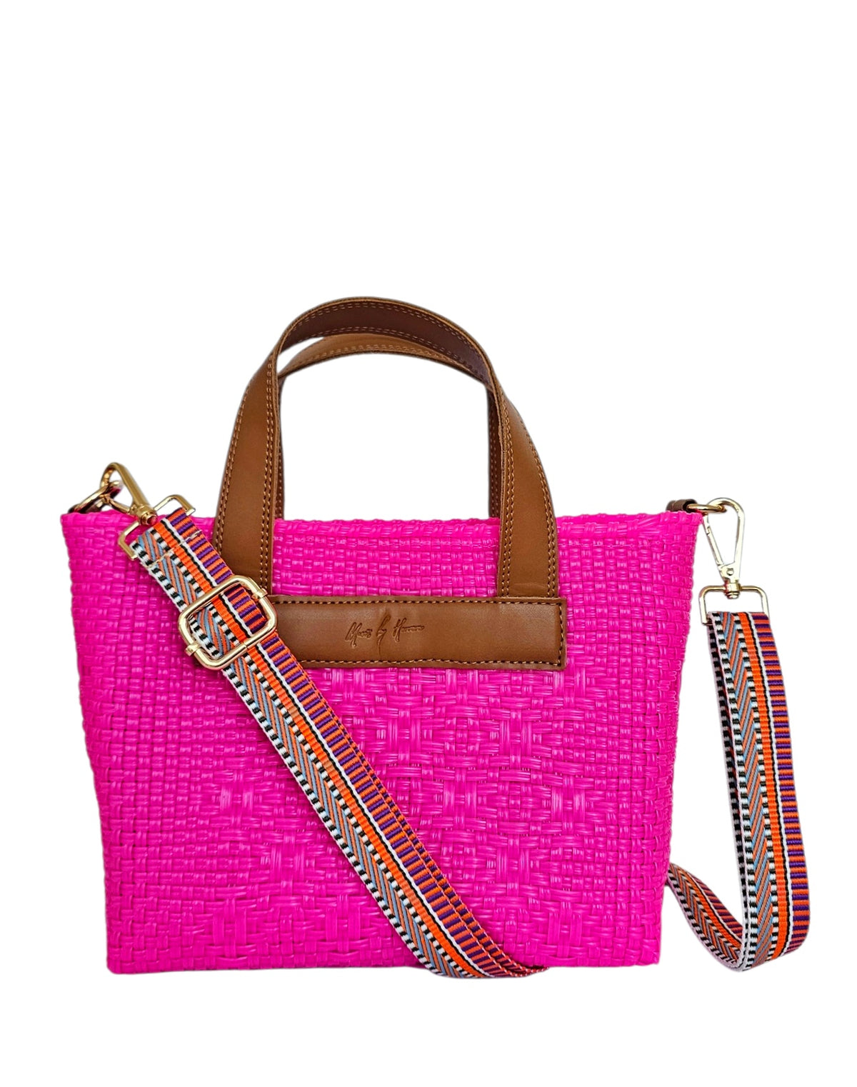 The Riviera Crossbody Tote – Baja — handwoven recycled-plastic convertible crossbody tote by Mavis by Herrera