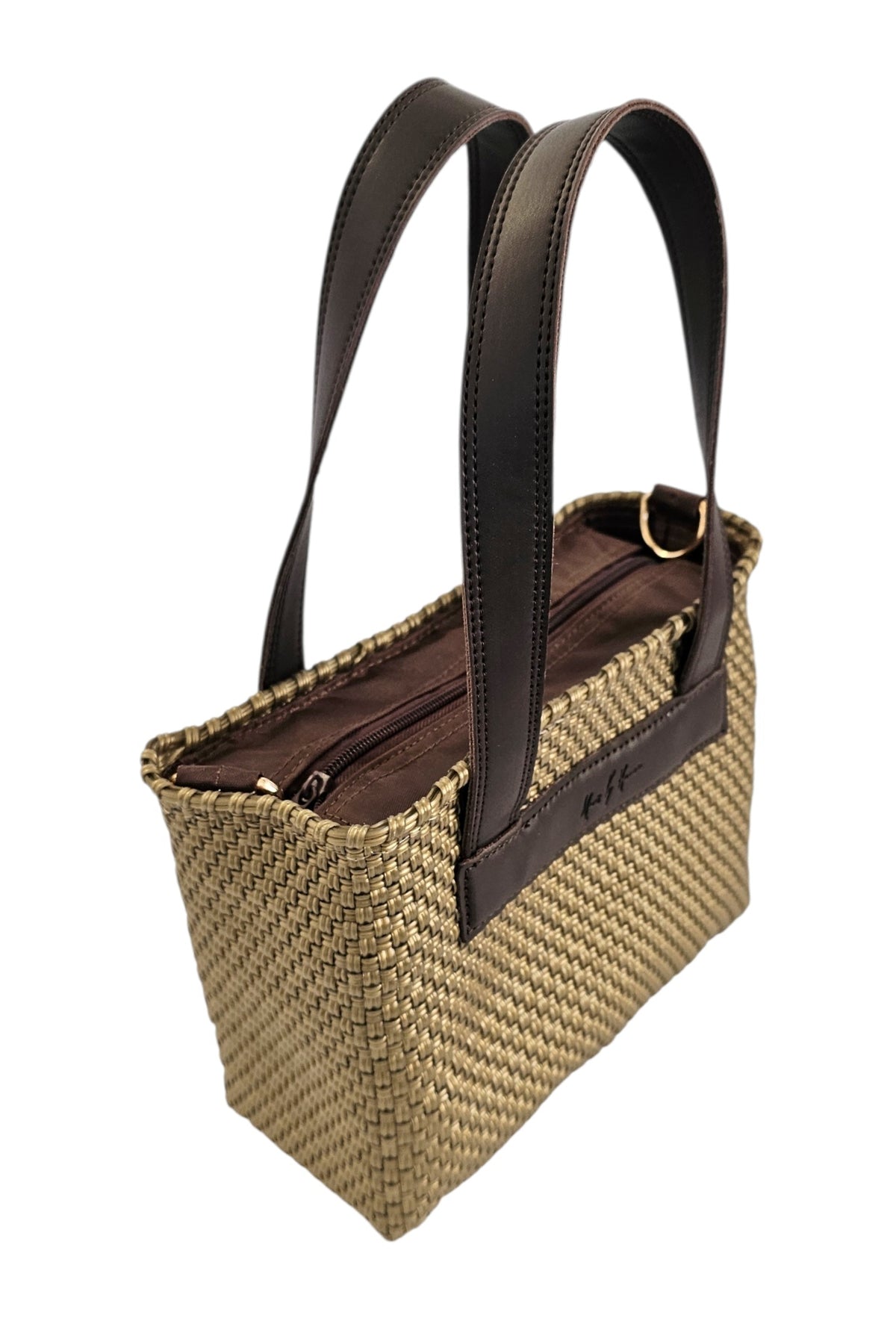 The Riviera Crossbody Tote — handwoven recycled-plastic convertible crossbody tote by Mavis by Herrera