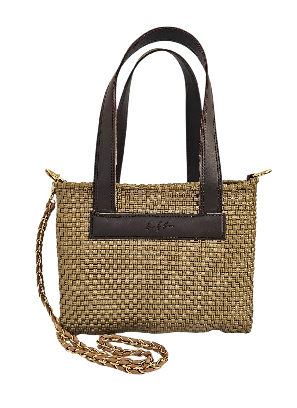 The Riviera Crossbody Tote — handwoven recycled-plastic convertible crossbody tote by Mavis by Herrera