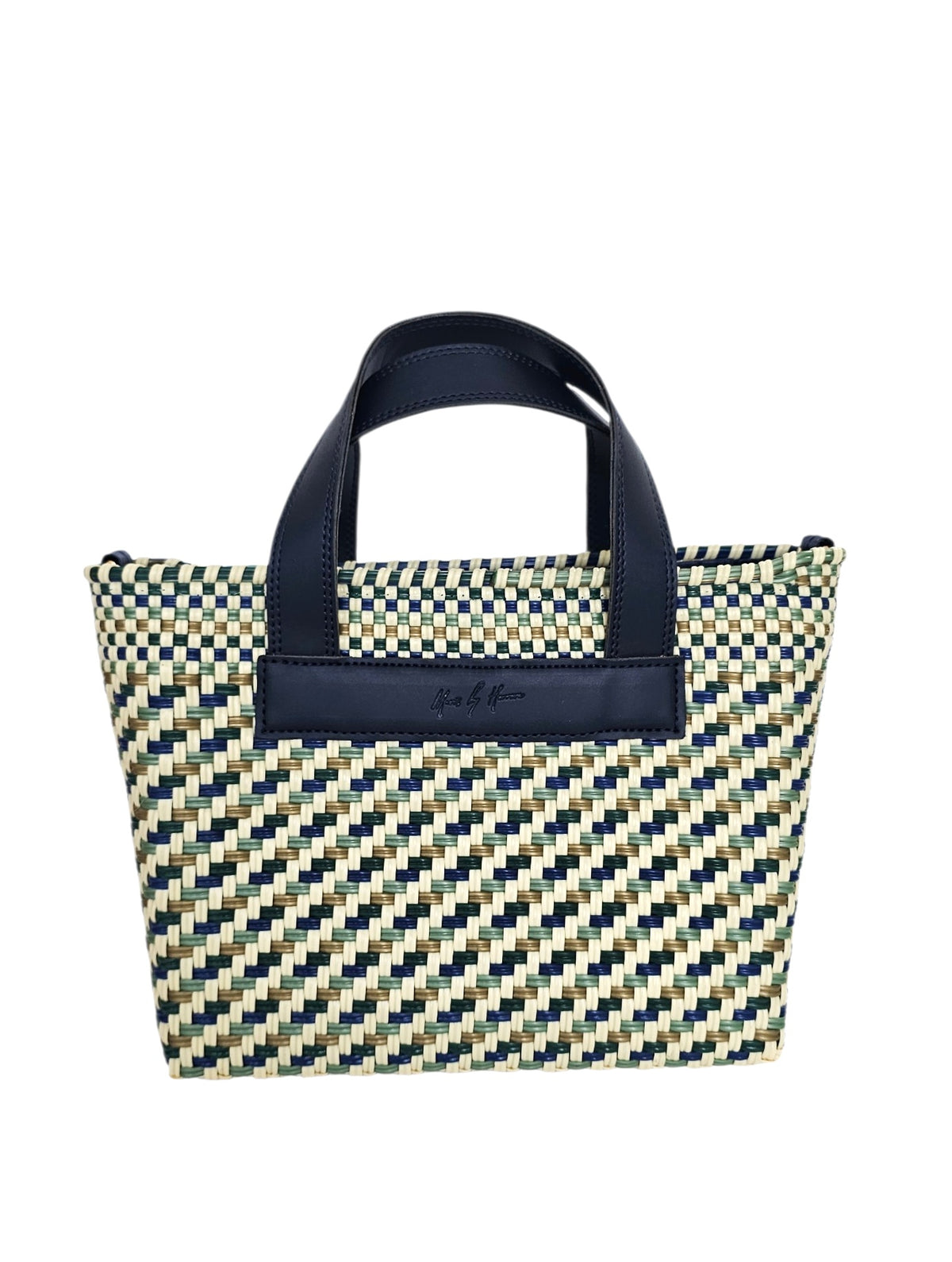 The Riviera Crossbody Tote – Napa — handwoven recycled-plastic convertible crossbody tote by Mavis by Herrera
