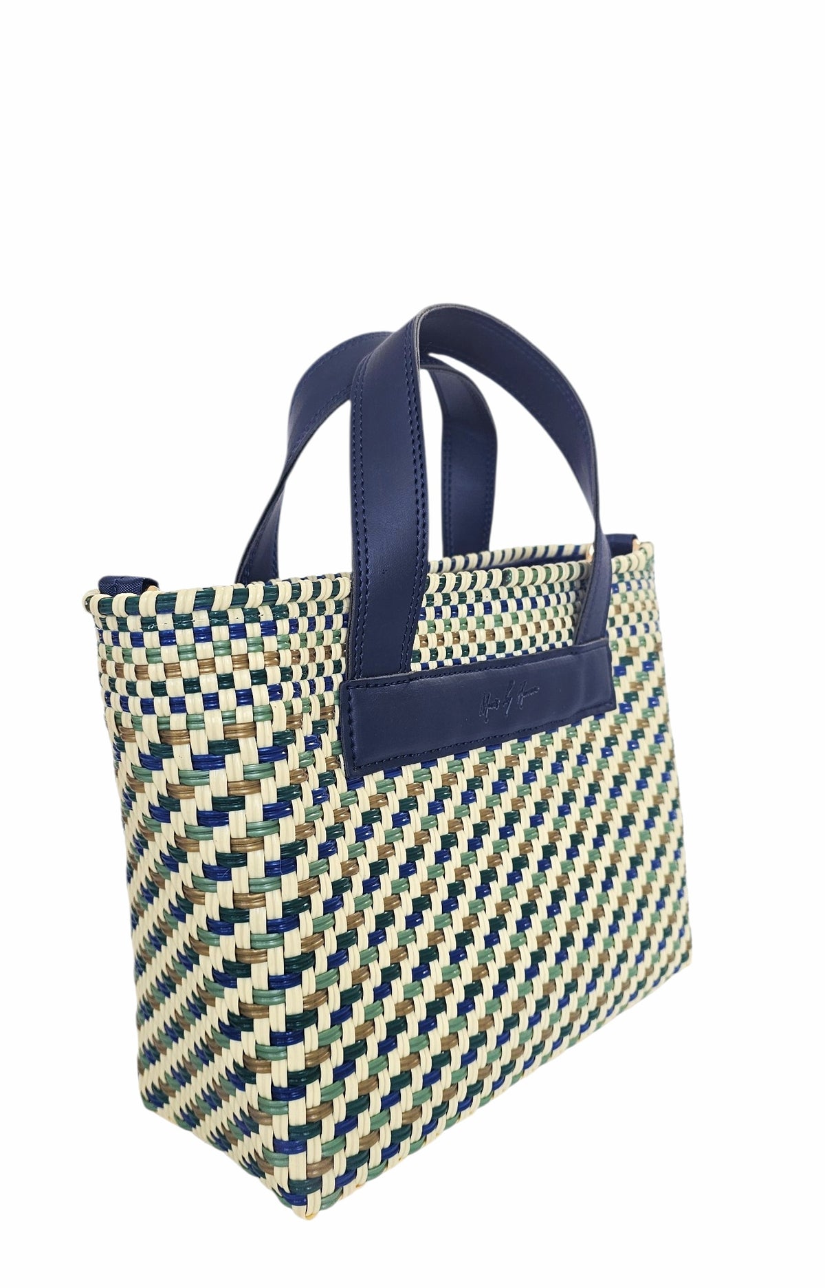 The Riviera Crossbody Tote – Napa — handwoven recycled-plastic convertible crossbody tote by Mavis by Herrera