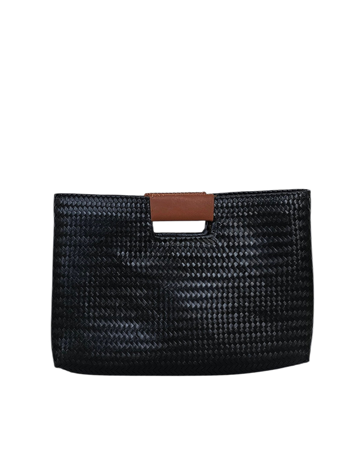 Tulum Clutch Bag – Black Pearl — handwoven recycled-plastic clutch purse by Mavis by Herrera