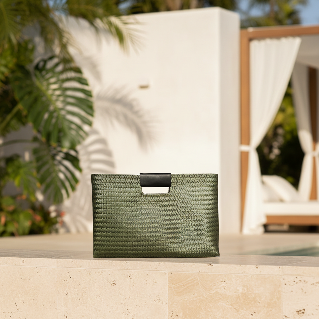 Tulum Clutch Bag - Palm Green Elevated Resort