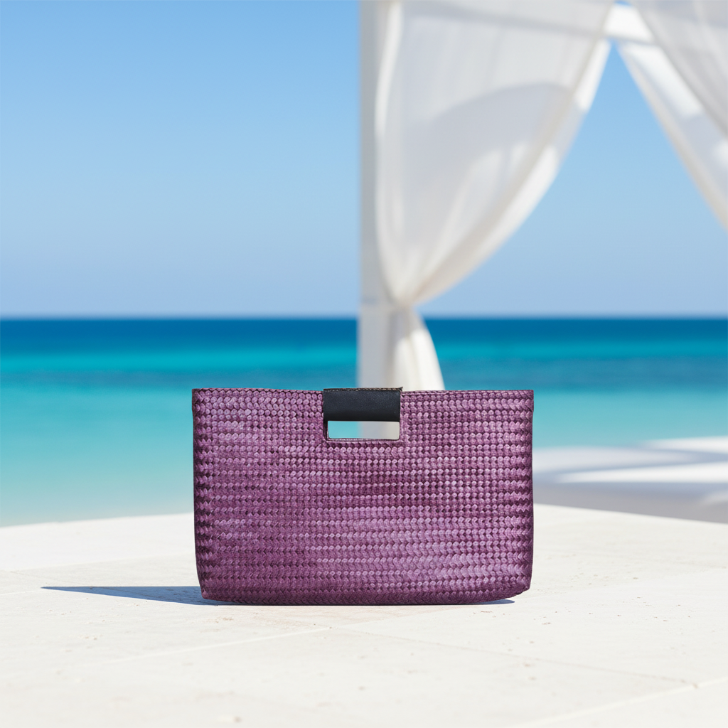 Tulum Clutch Bag - Purple Resort Elegance