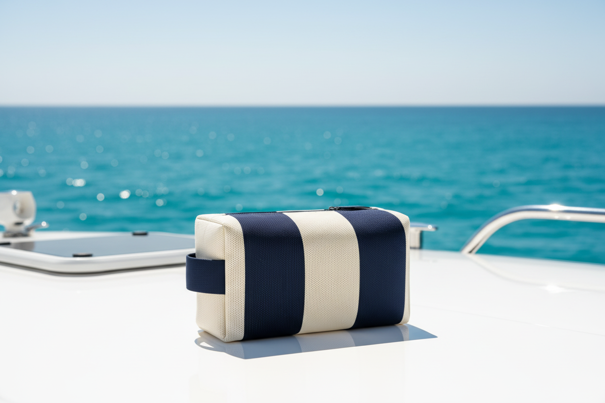 Luxury clutch bag made from sustainable recycled plastic