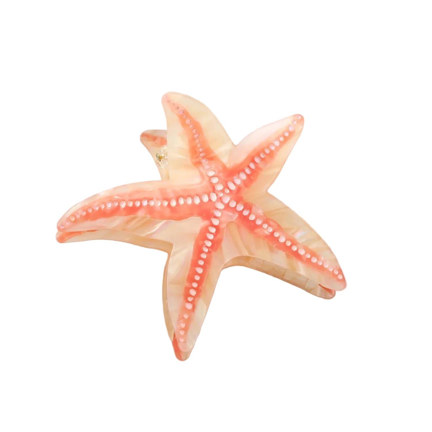 Amalfi Starfish Large Hair Clip - Coral Ivory