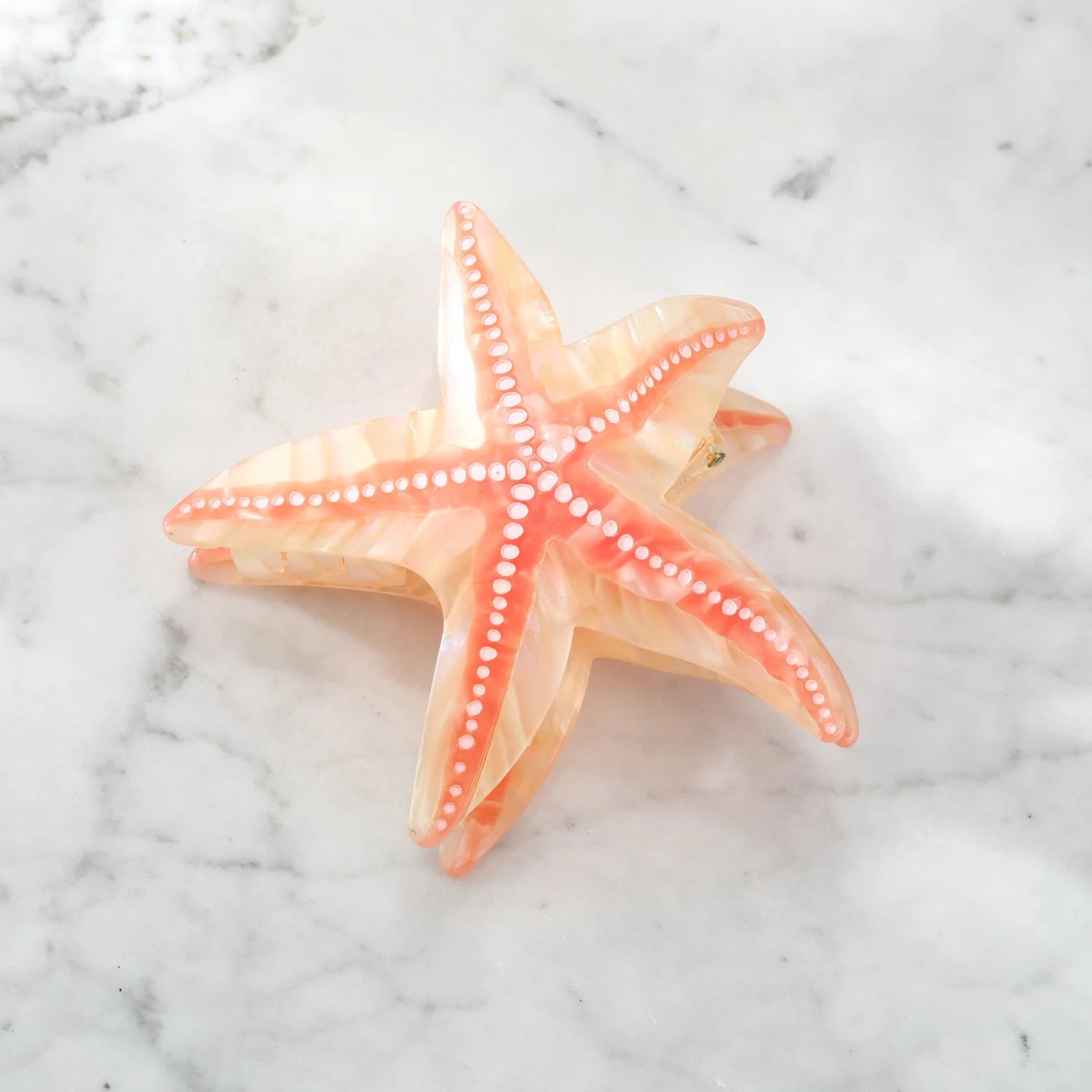 Amalfi Starfish Large Hair Clip - Coral Ivory