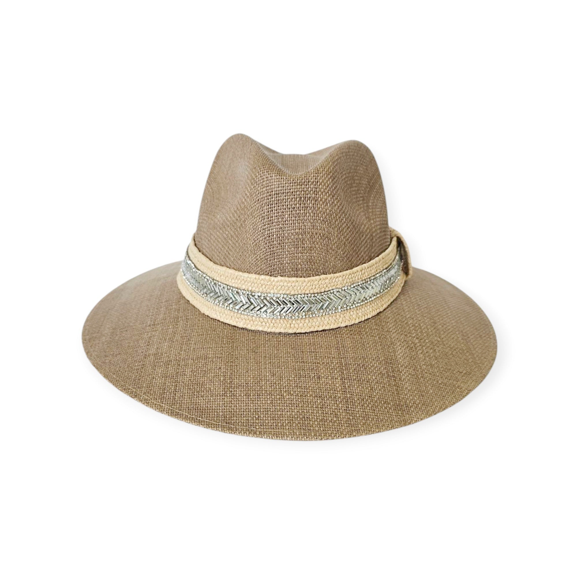 Crystalline Couture Hat- Brown