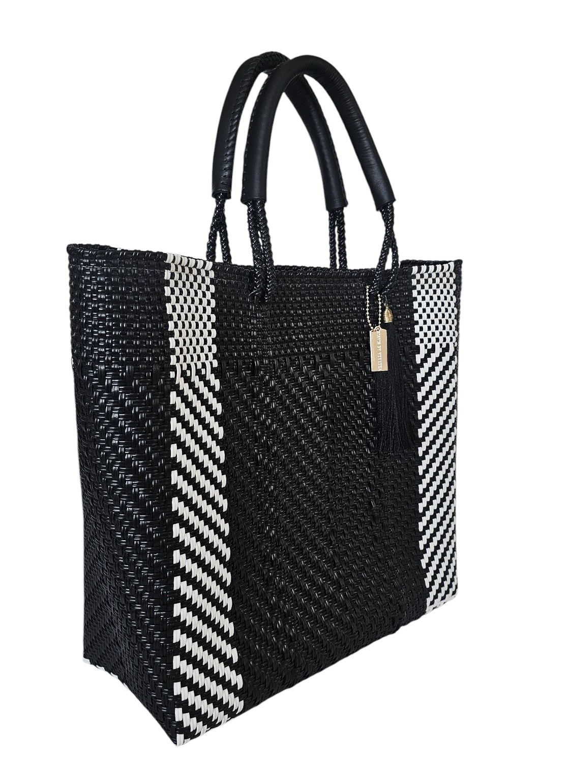 Hannah Resort Tote Bag - Black White