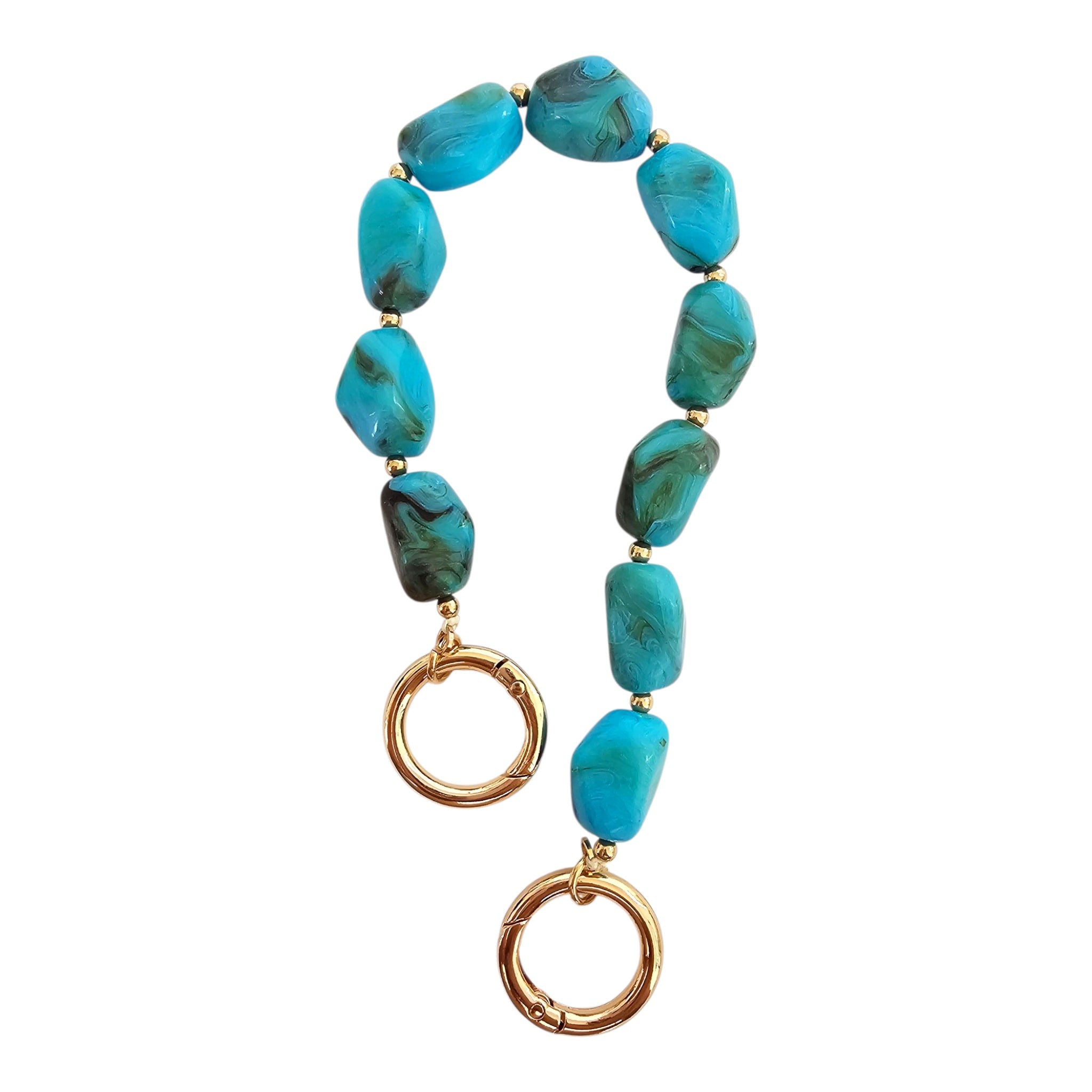 Marbled Acrylic Chain Strap - Turquoise