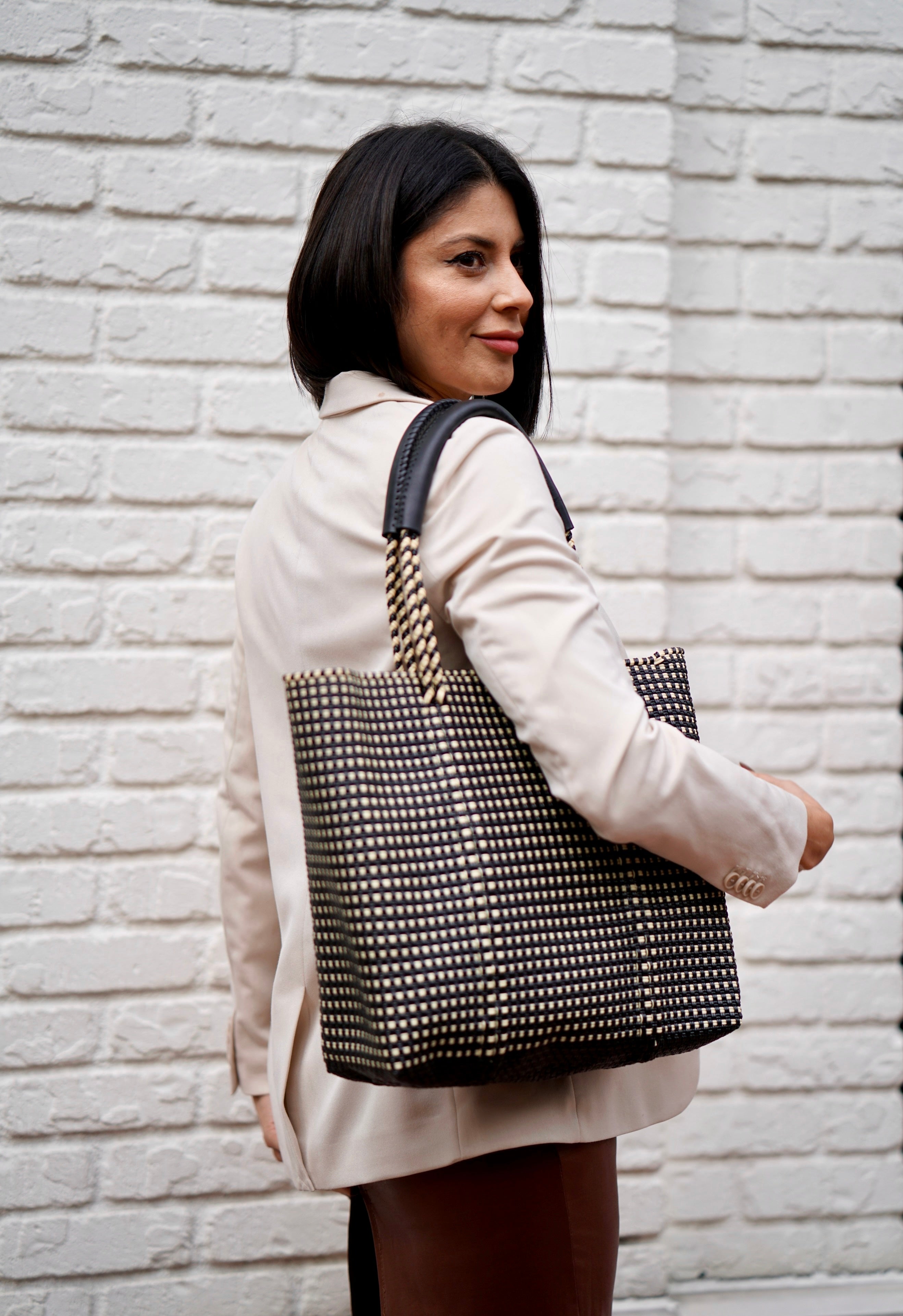 Hannah Tote Bag- Noir Blanc