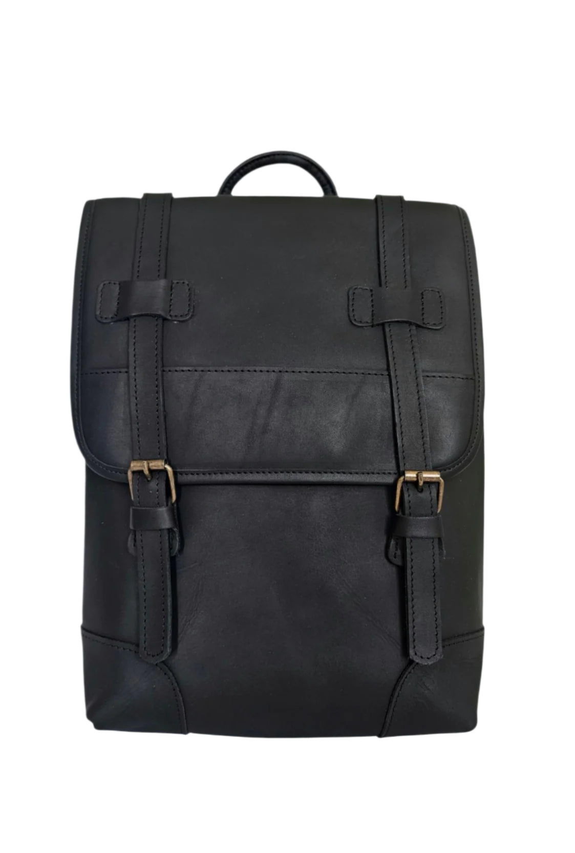 The Ferrano Leather Backpack - Black