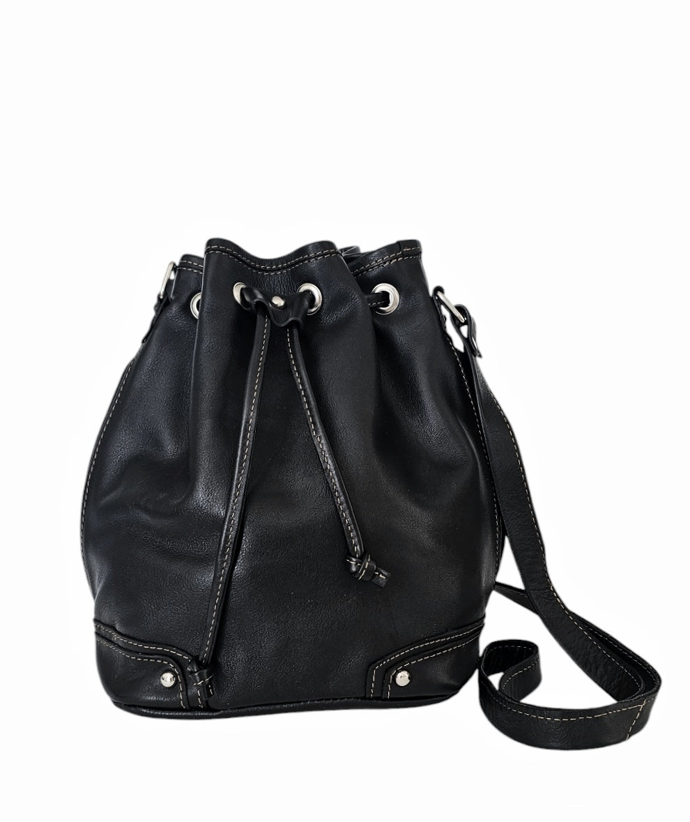 The Mare Bucket Crossbody Bag - Black