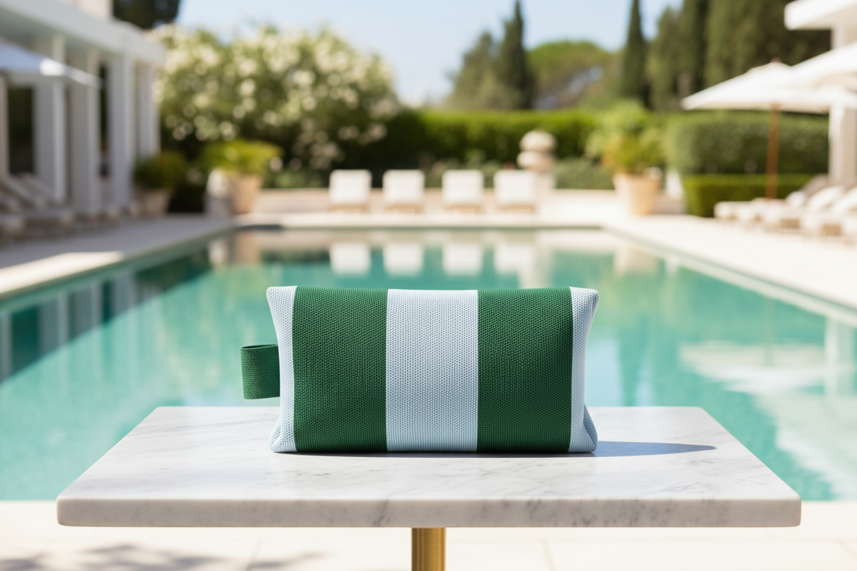 Cabana Pouch Bag Green Blue - Resort Lifestyle