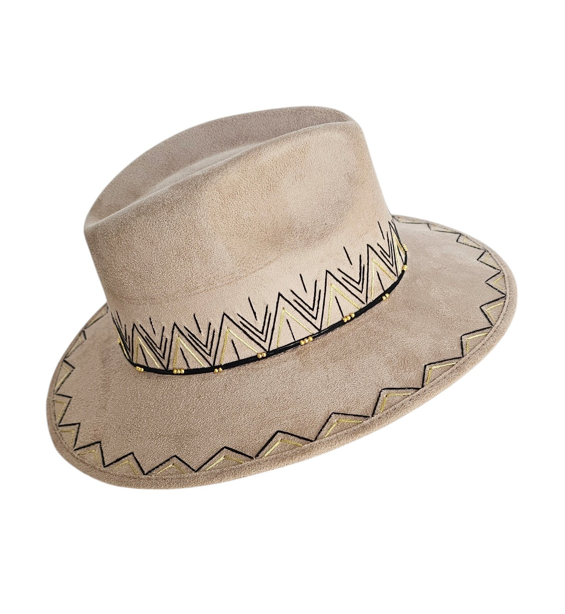 Boho Fedora Suede Hat - Cream