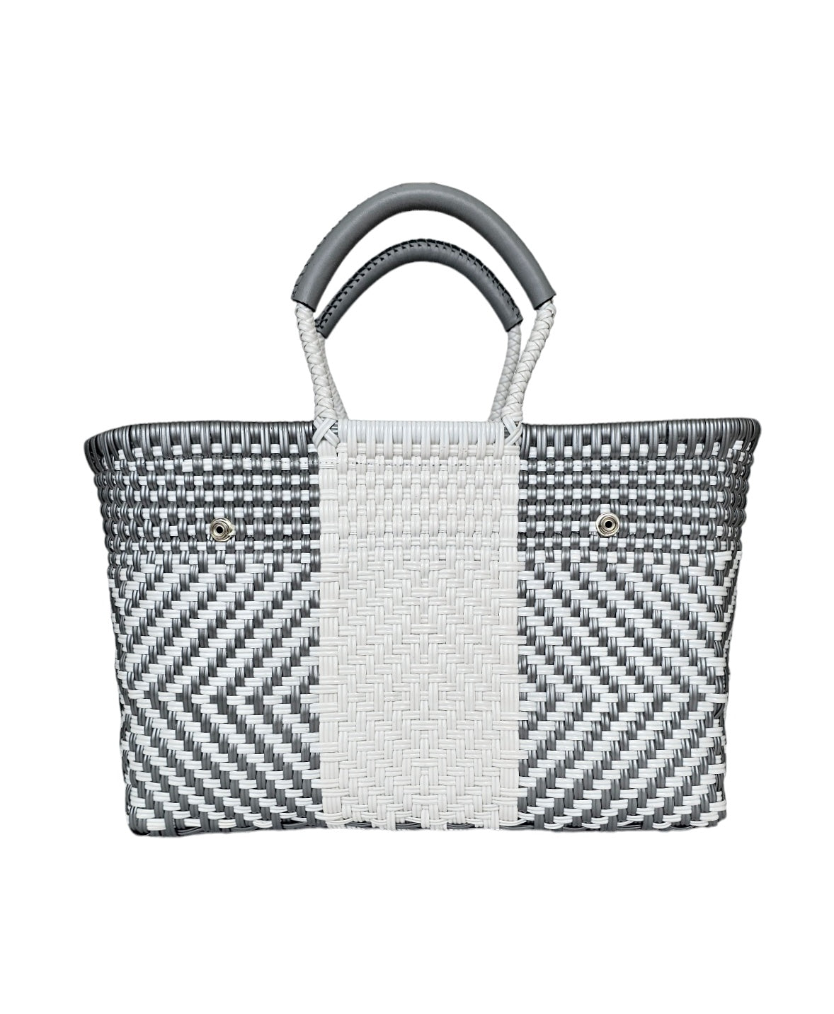 Less Pollution Convertible Handbag – Diamond Luxe — handwoven recycled-plastic convertible handbag and tote by Mavis by Herrera