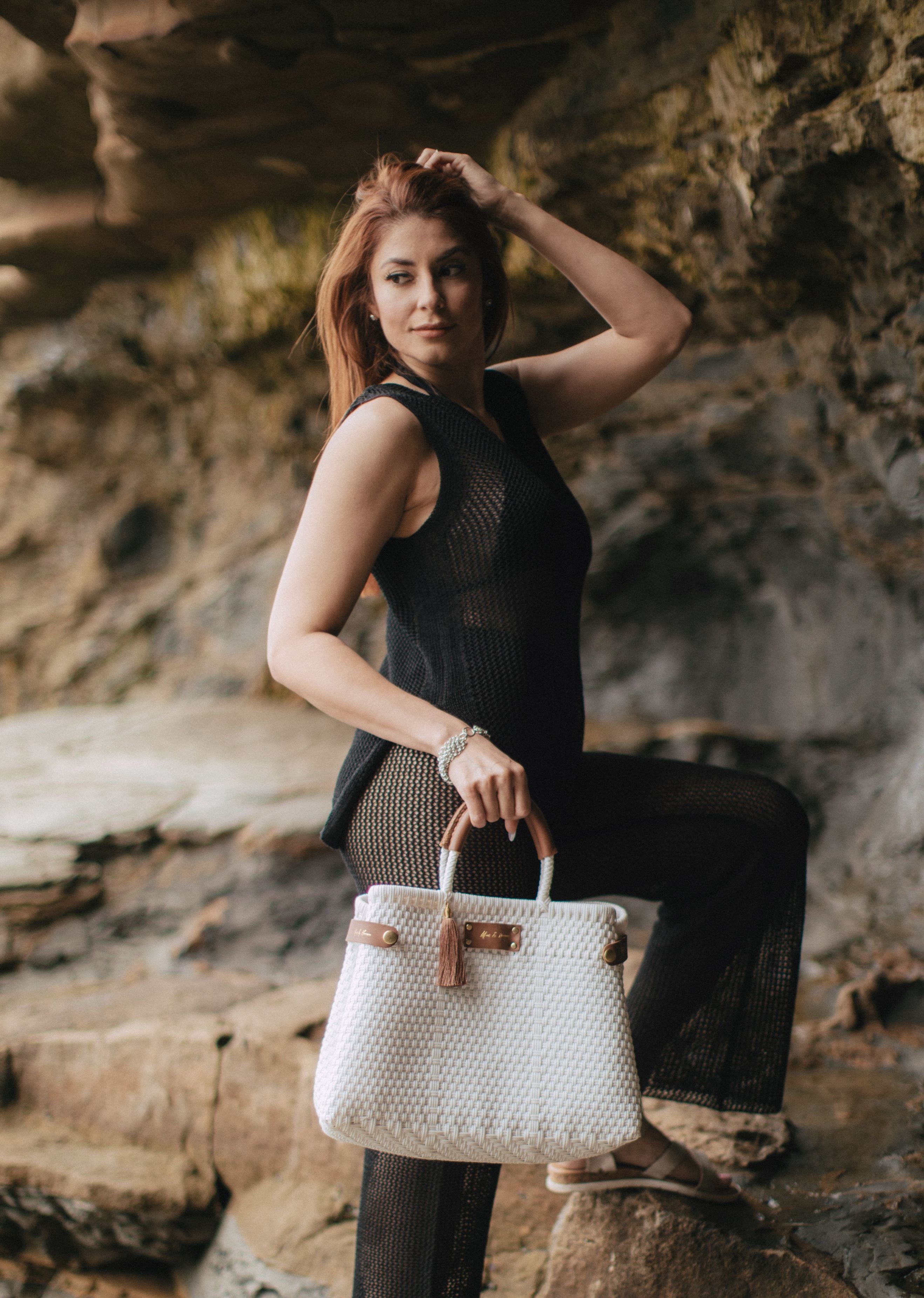 Less Pollution Convertible Handbag - White Pearl - Mavis by Herrera