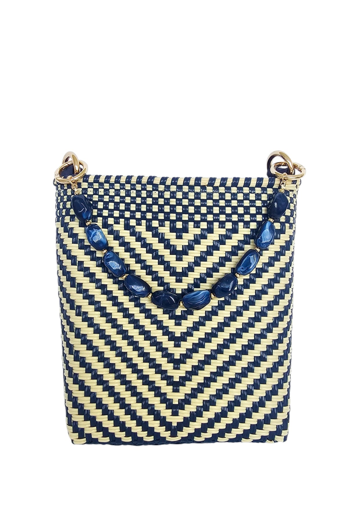 Milano Crossbody Bag – Azure — handwoven recycled-plastic crossbody bag by Mavis by Herrera