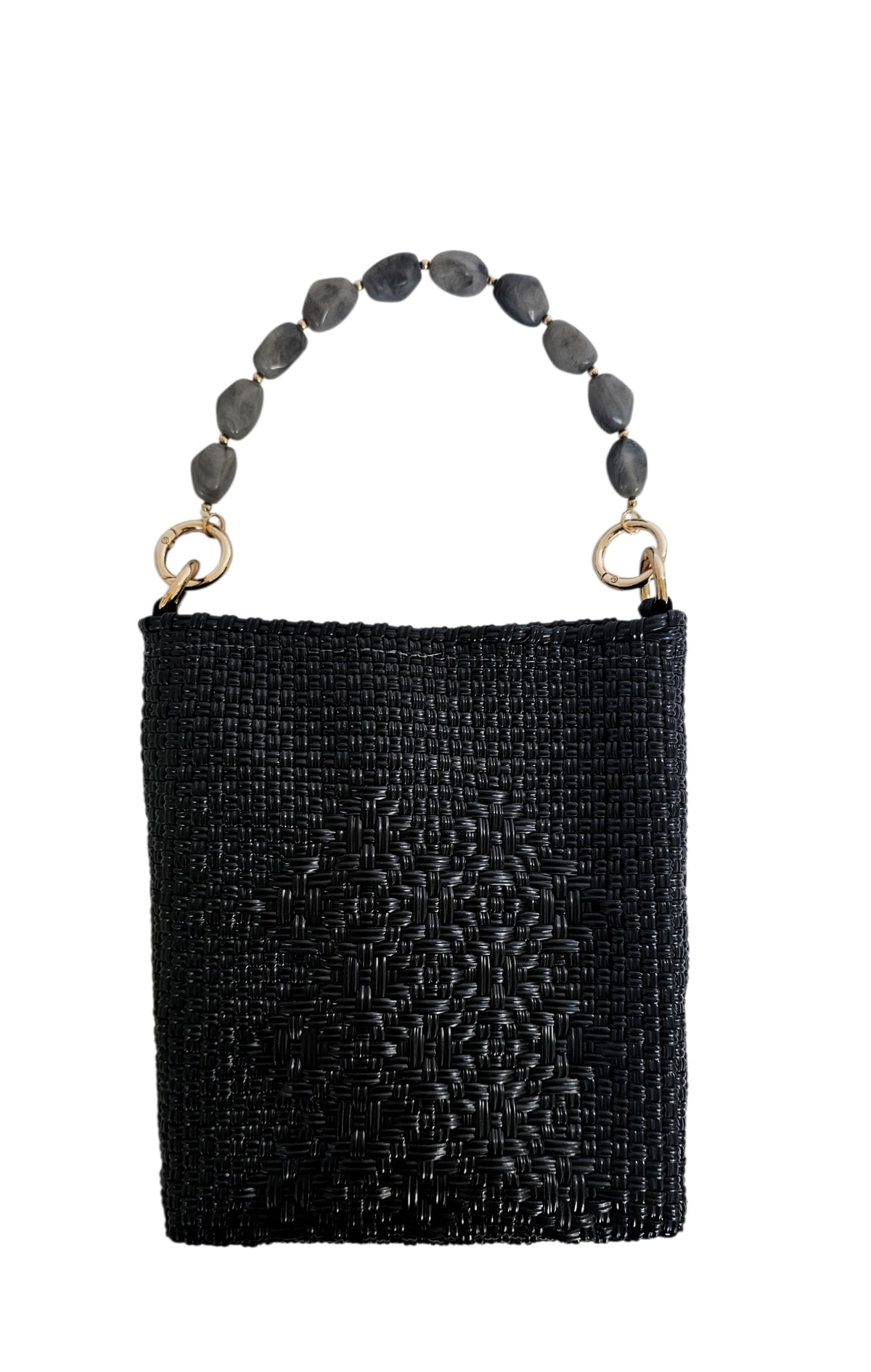 Milano Crossbody Bag – Black — handwoven recycled-plastic crossbody bag by Mavis by Herrera