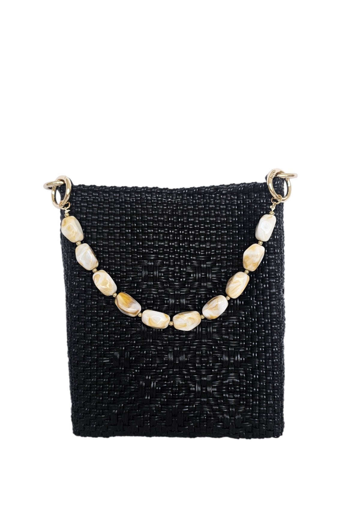 Milano Crossbody Bag – Black — handwoven recycled-plastic crossbody bag by Mavis by Herrera