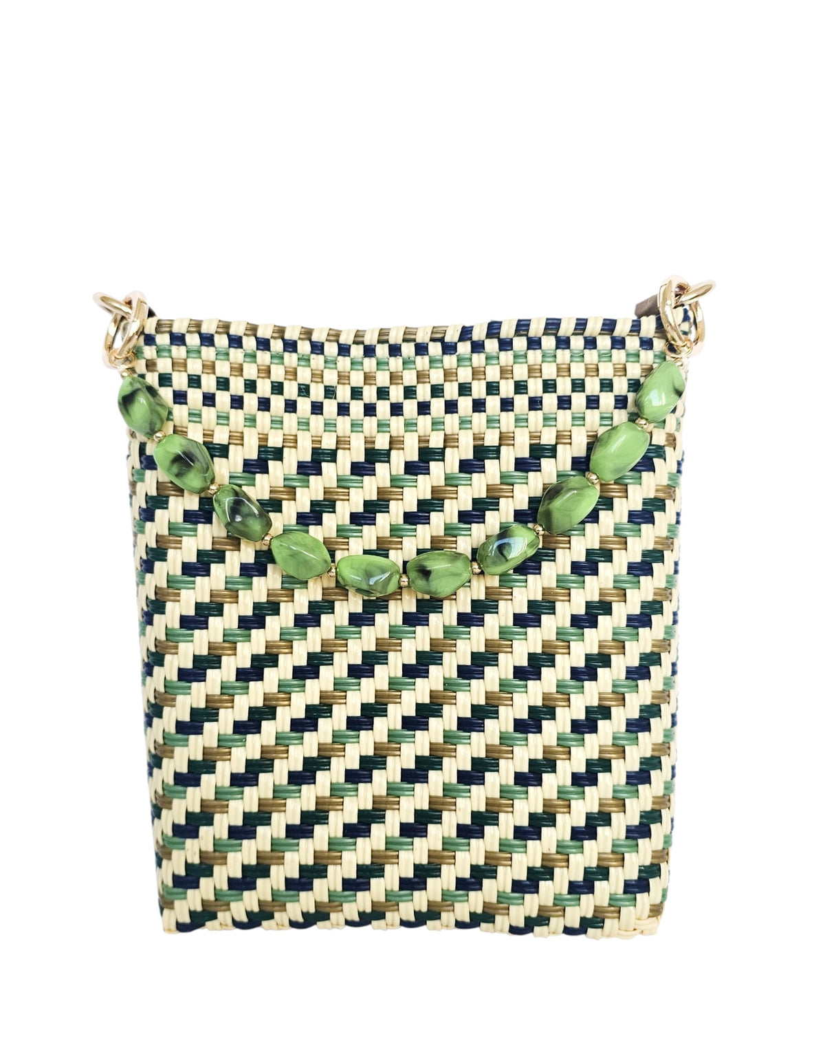 Milano Crossbody Bag – Sea Glass — handwoven recycled-plastic crossbody bag by Mavis by Herrera